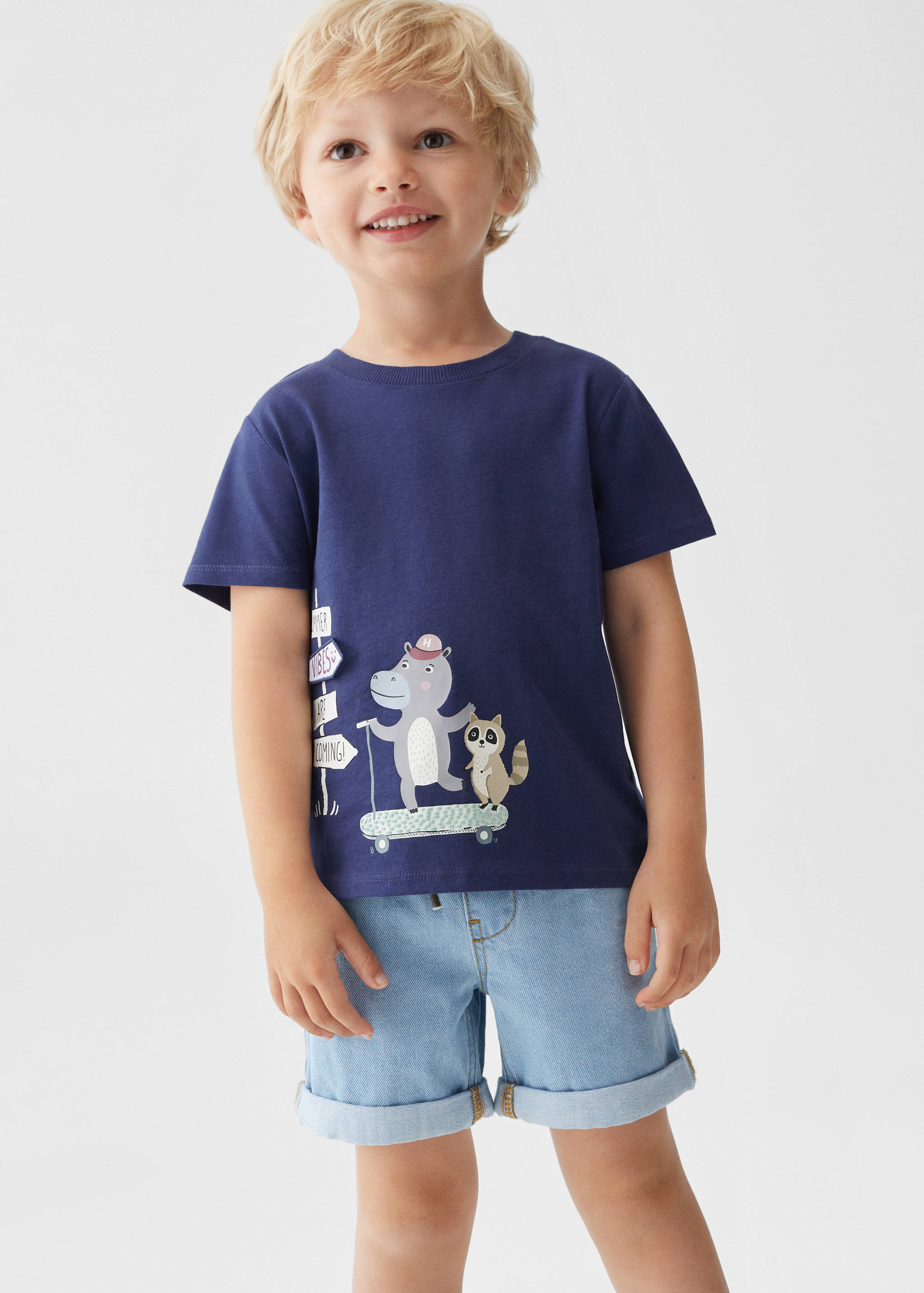 Cotton printed T-shirt - Medium plane