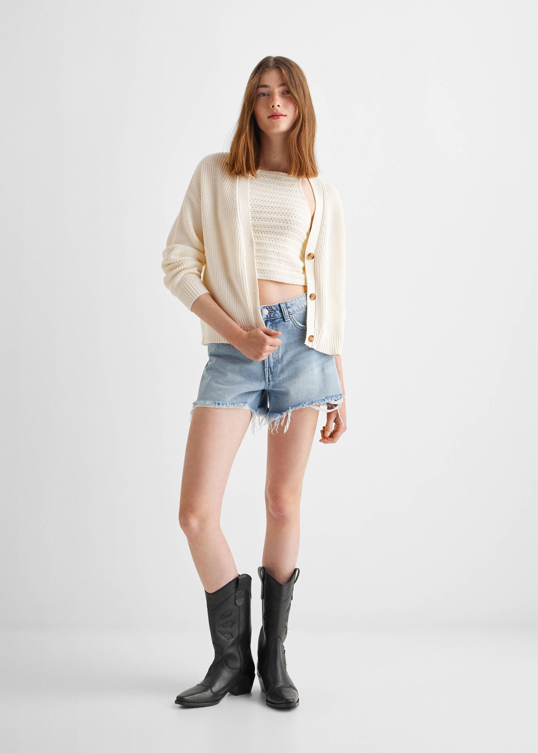 Ribbed knit cardigan - General plane