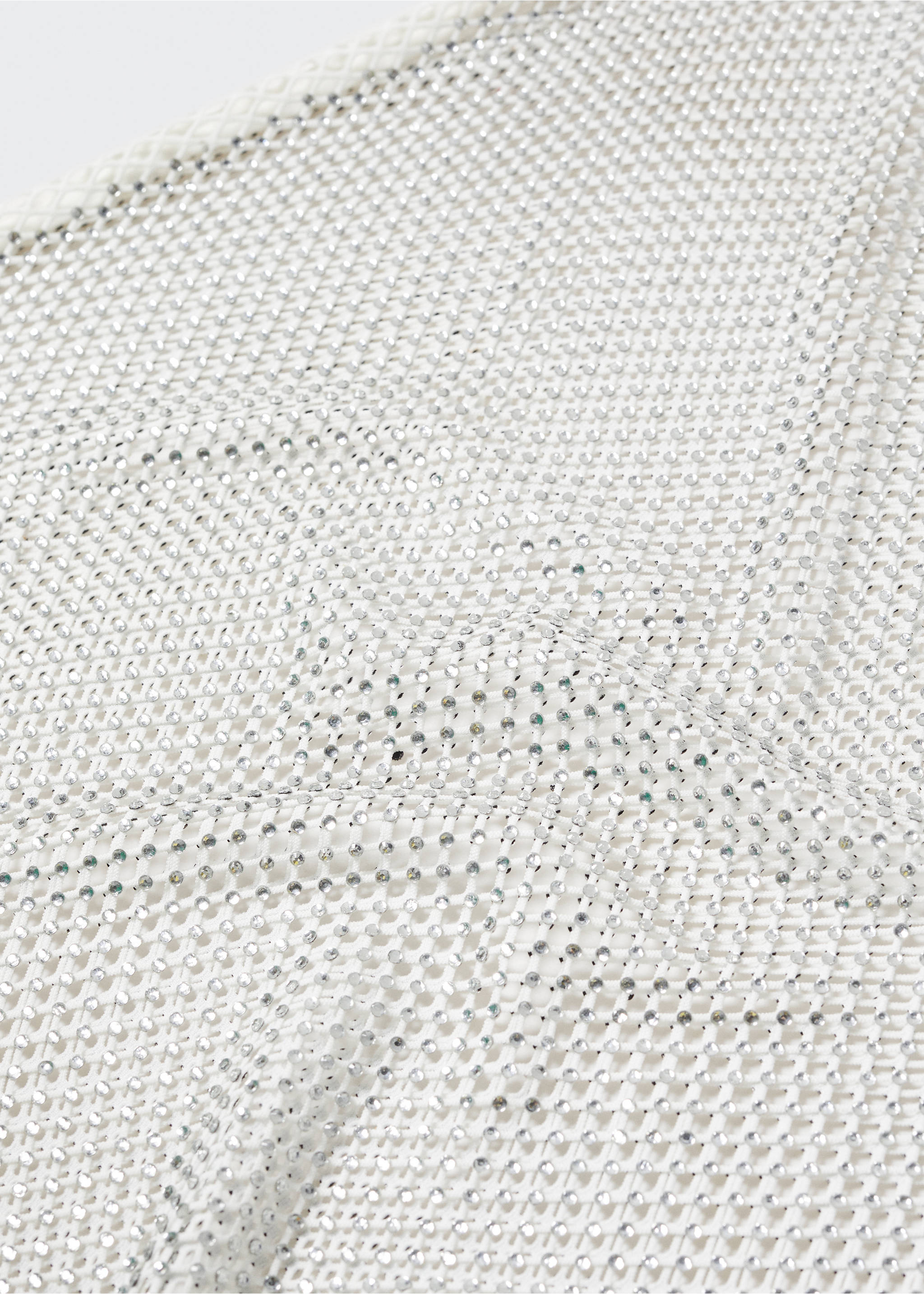 Rhinestone mesh skirt - Details of the article 8, White. Ref: 57001030-00.