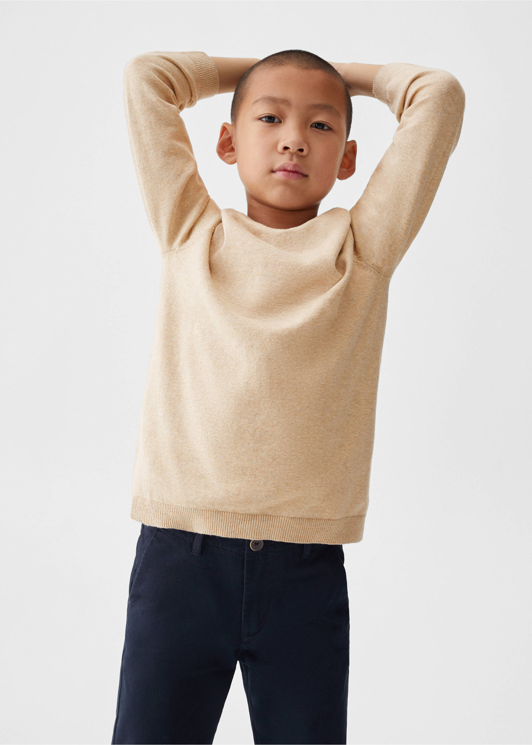 Cotton chinos - Medium plane, Dark Navy. Ref: 57001033-00.