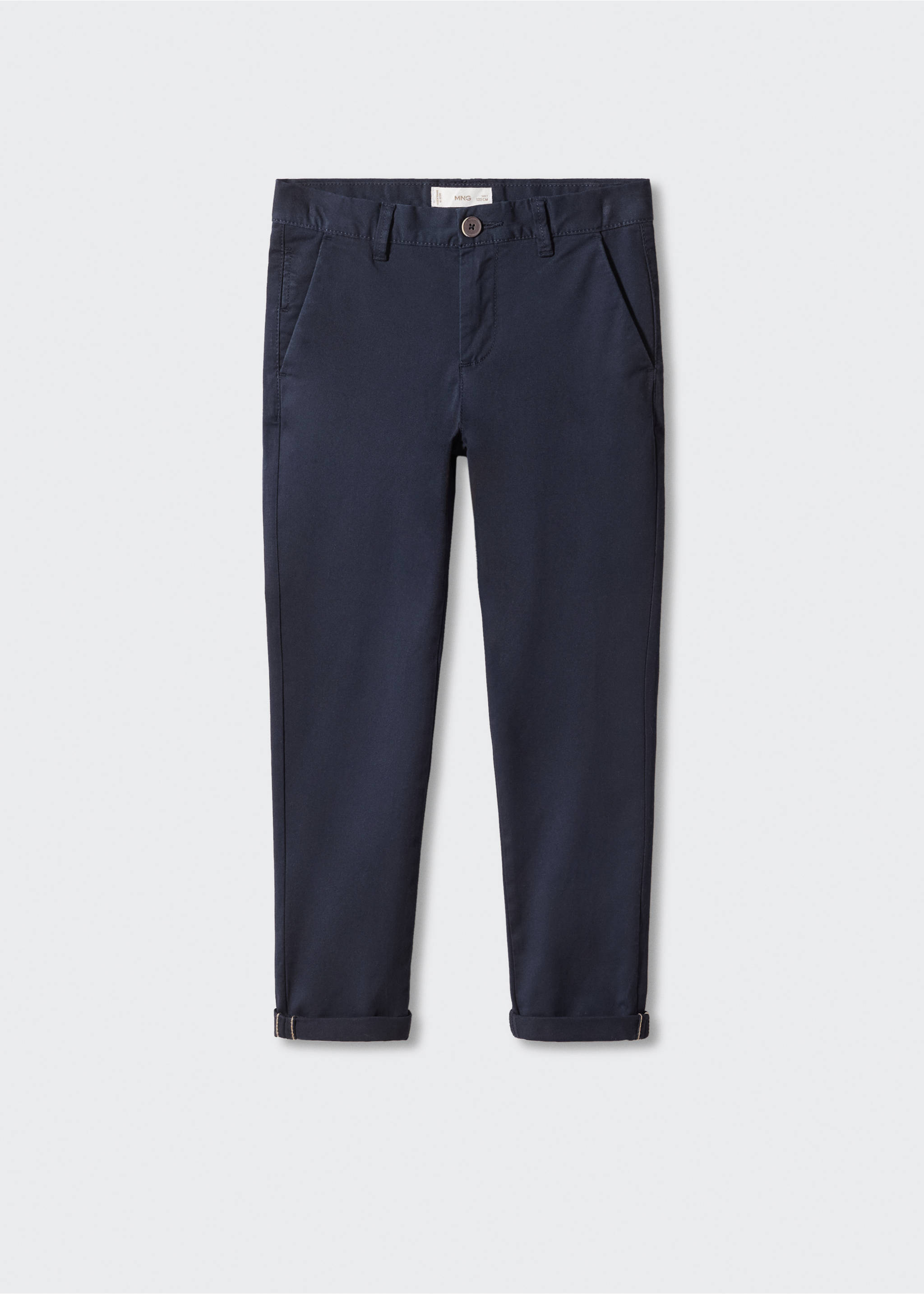 Cotton chinos - Article without model, Dark Navy. Ref: 57001033-00.