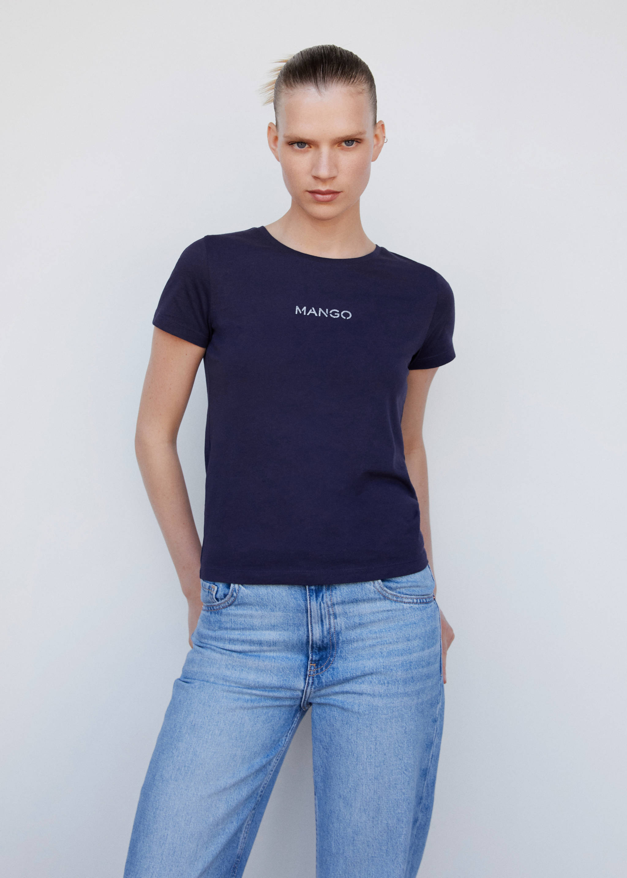 Metallic logo T-shirt - Medium plane