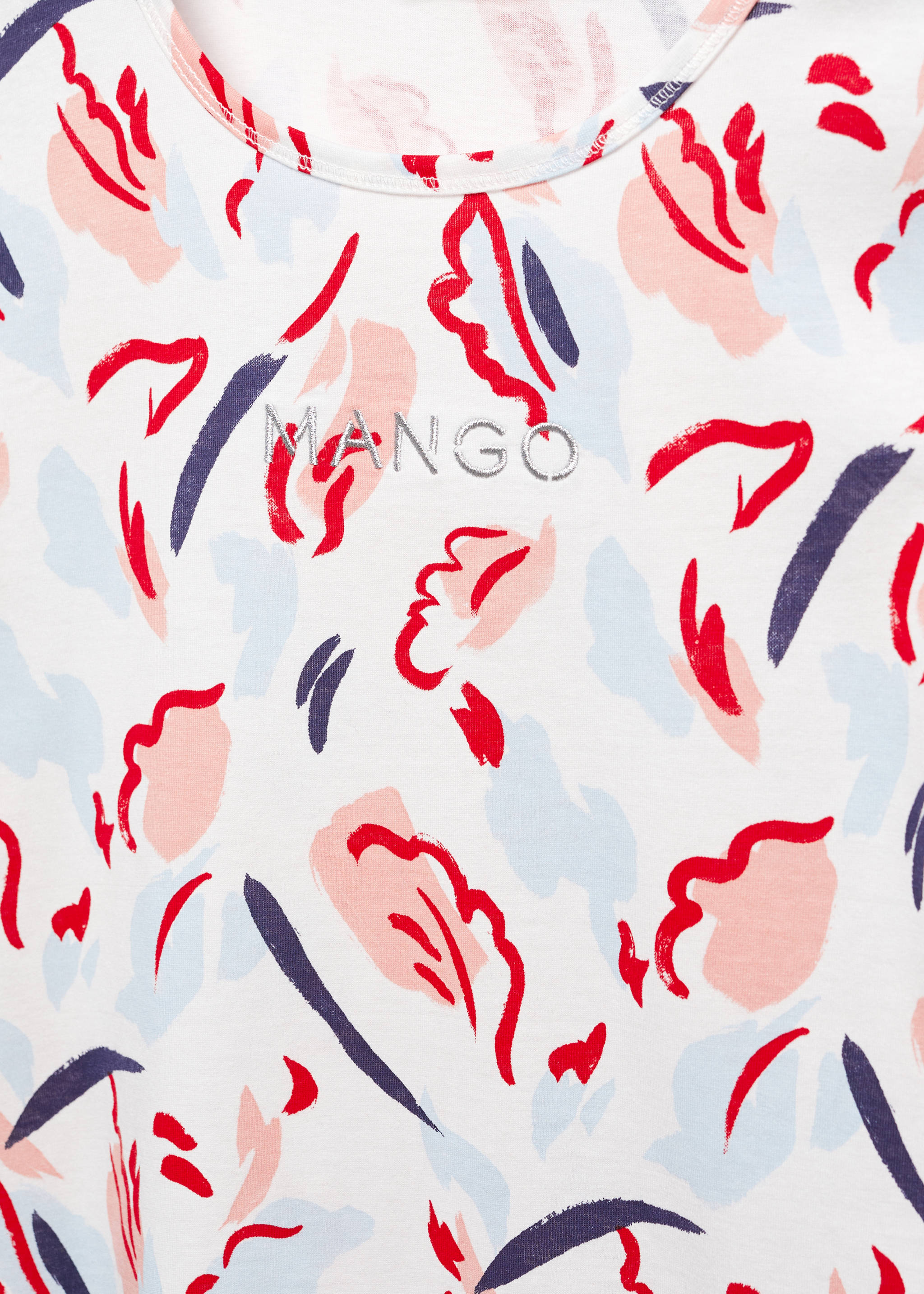 Gemustertes T-Shirt mit gesticktem Logo - Detail des Artikels 8