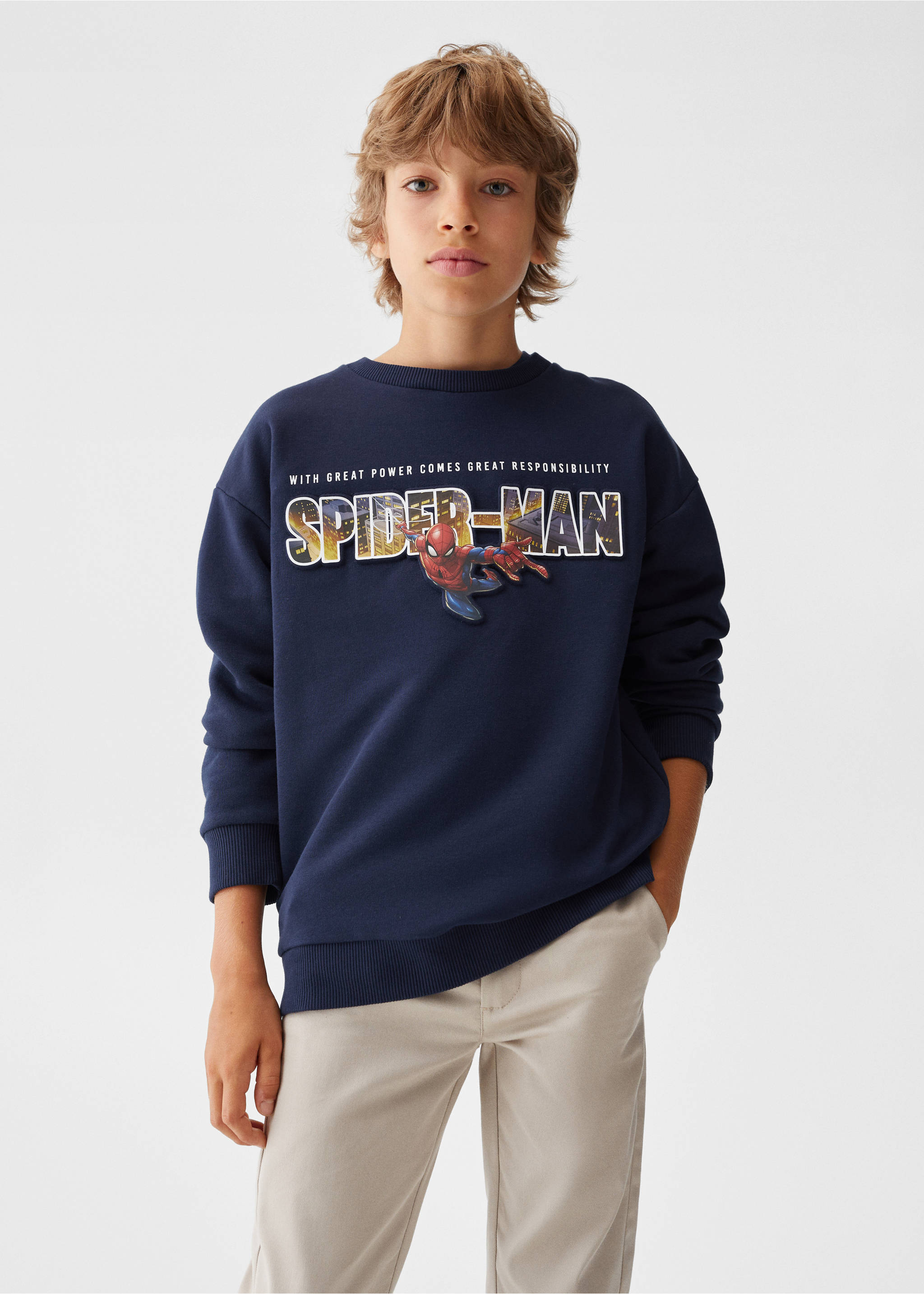 Sweatshirt do Homem Aranha - Plano médio, Azul-marinho escuro. Ref: 57001074-00.