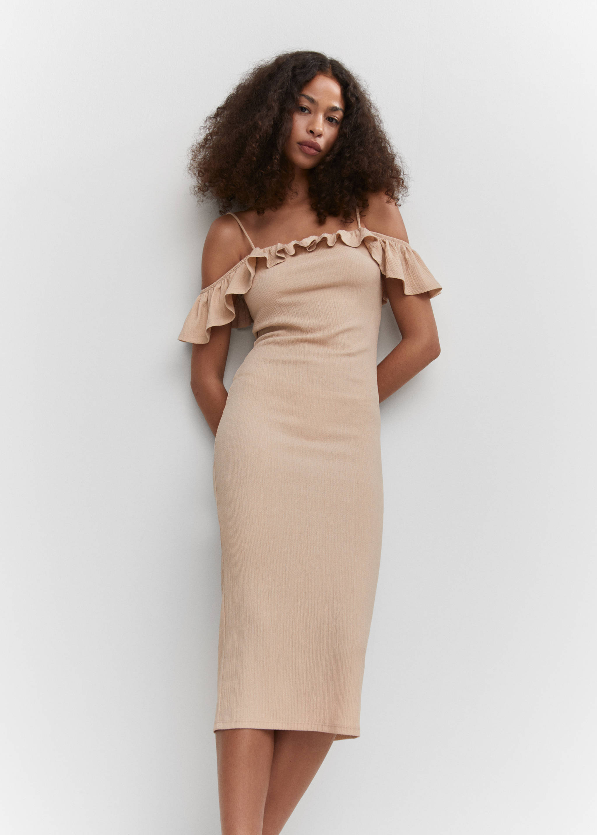 Strukturiertes Kleid, Volantsaum - Detail des Artikels 2