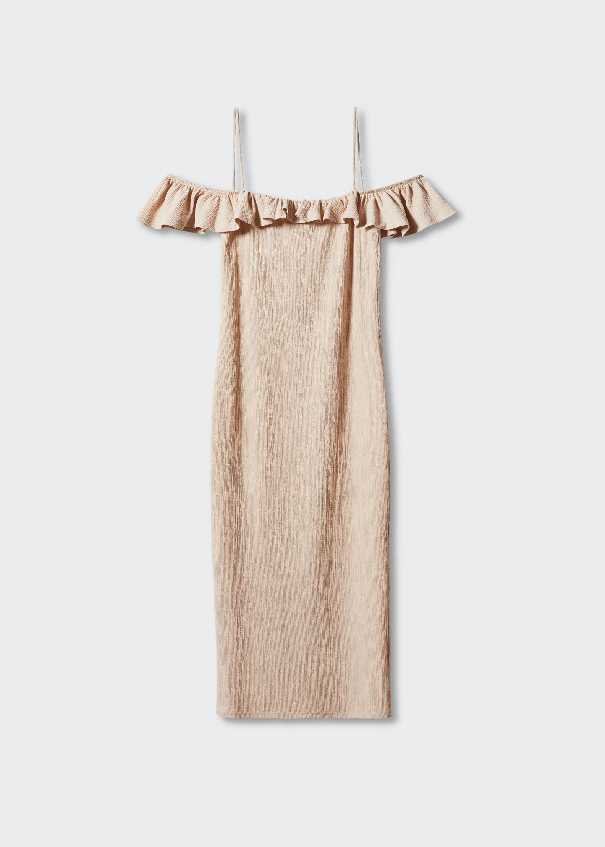 Strukturiertes Kleid, Volantsaum - Artikel ohne Model