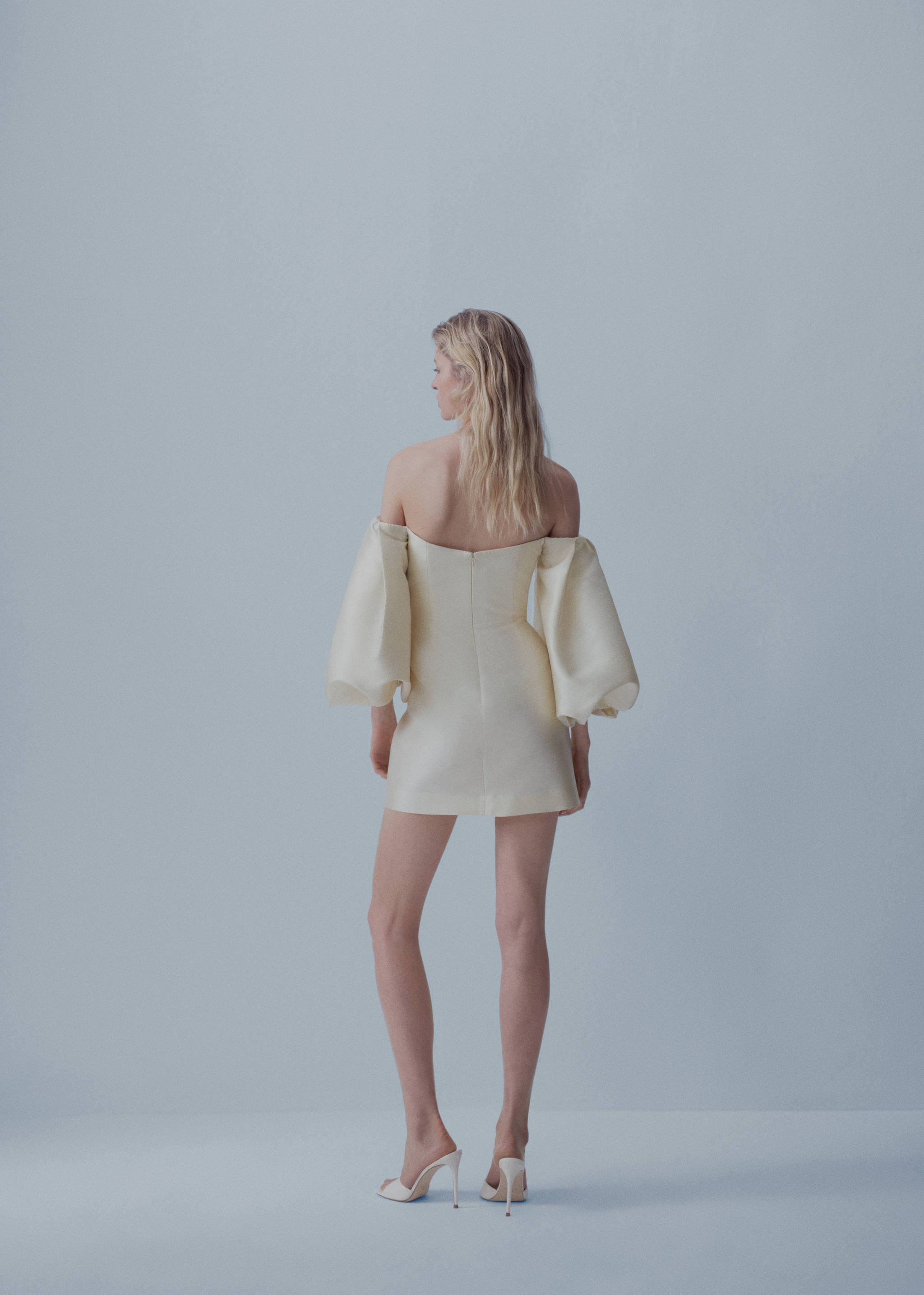 mango white satin dress Satin dress with slit sleeves - Women