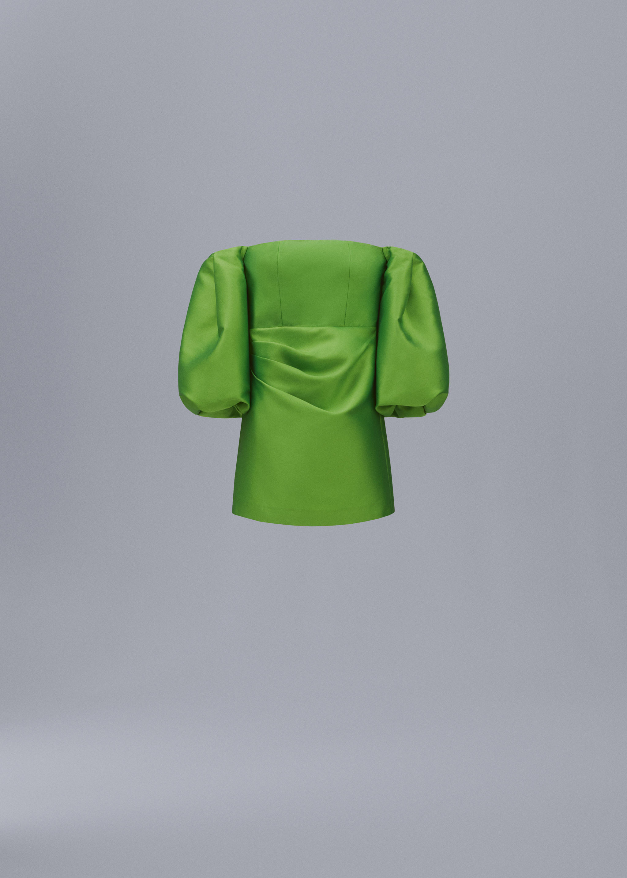 Satin dress with volume sleeves - Article without model