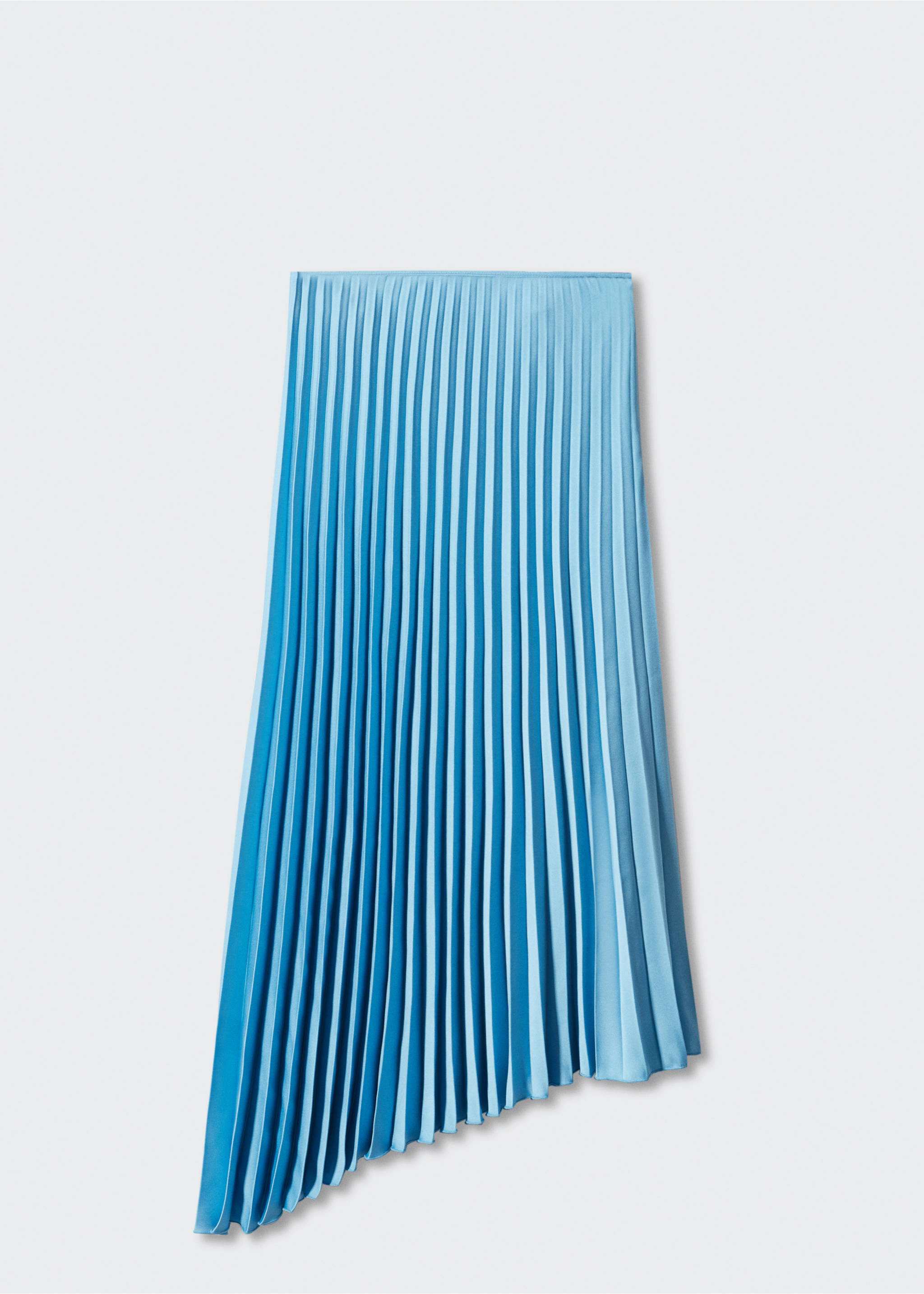 Pleated asymmetric skirt  - Article without model, Sky Blue. Ref: 57001103-00.