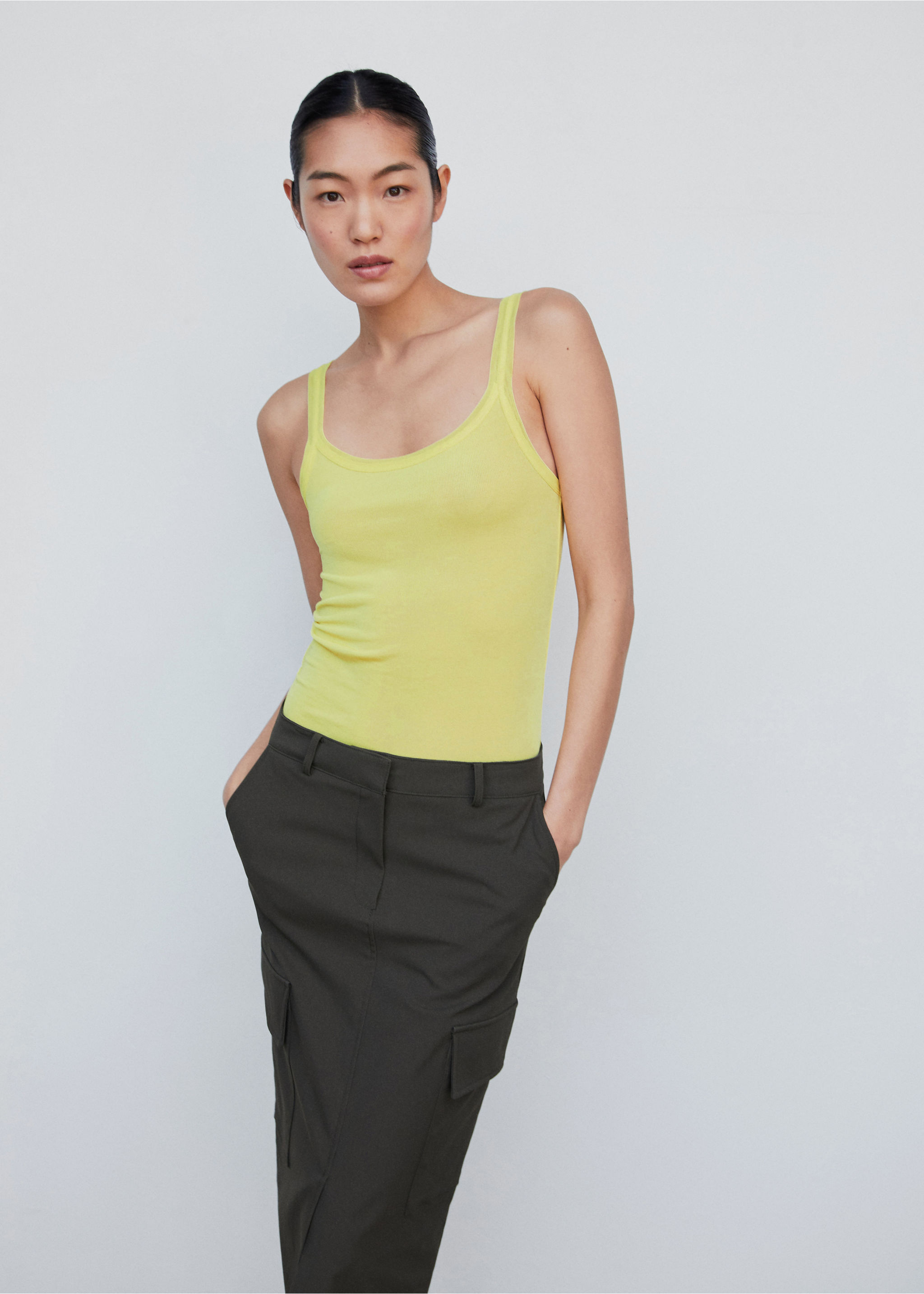 Ribbed strap top - Medium plane