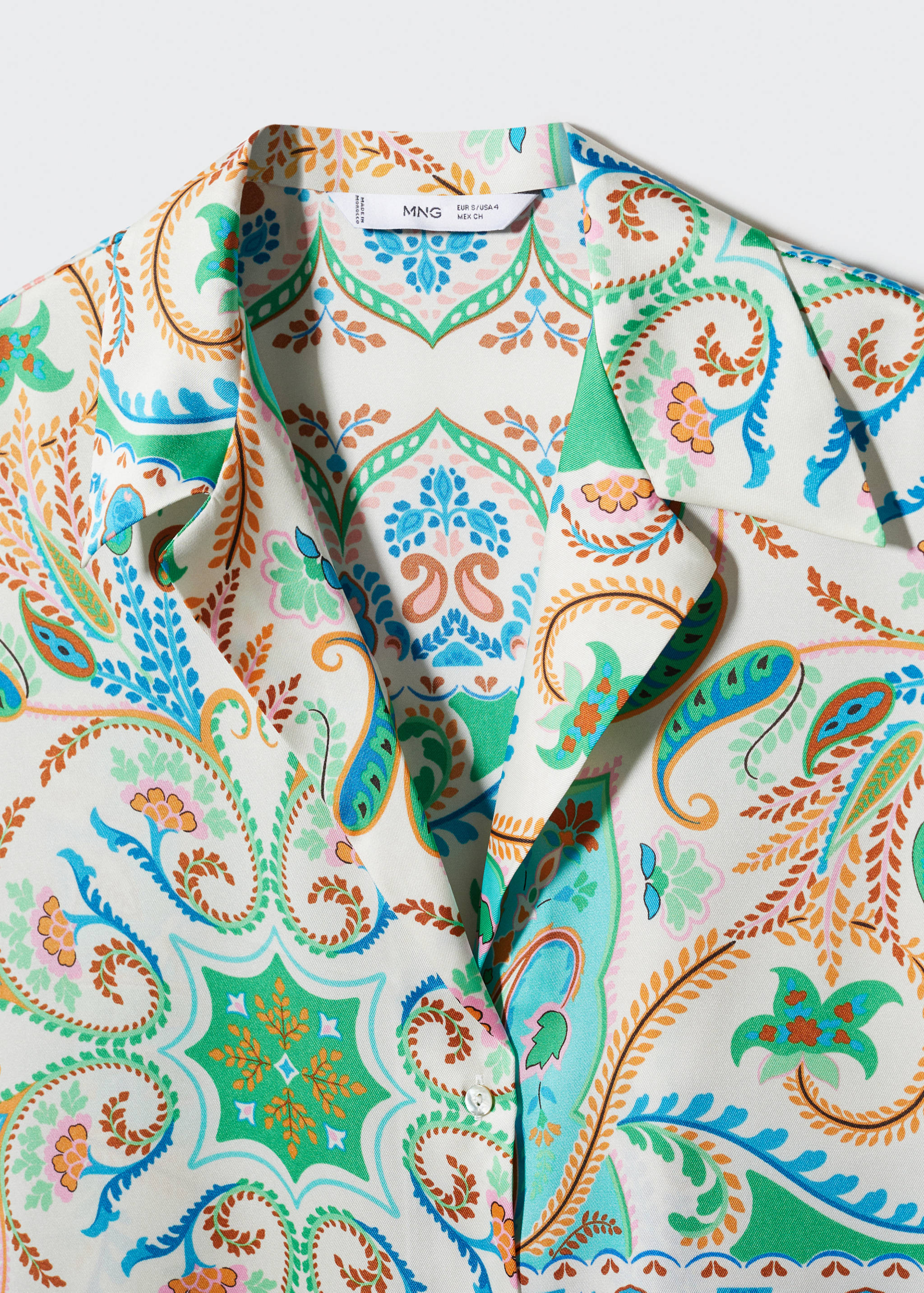Camisa satinada estampada - Detalle del artículo 8