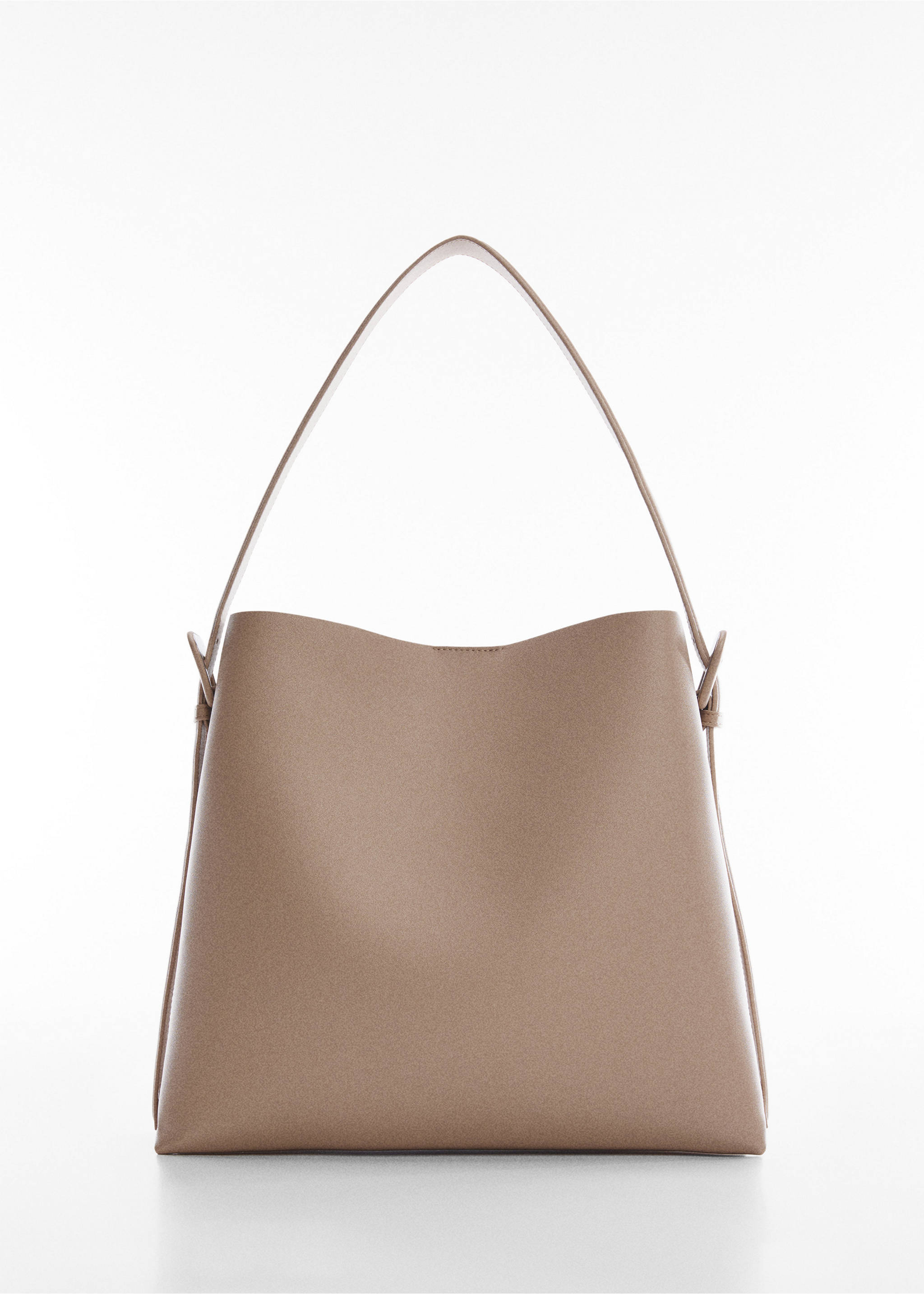 Shopper bag with buckle - Article without model, Light/Pastel Brown. Ref: 57001502-00.