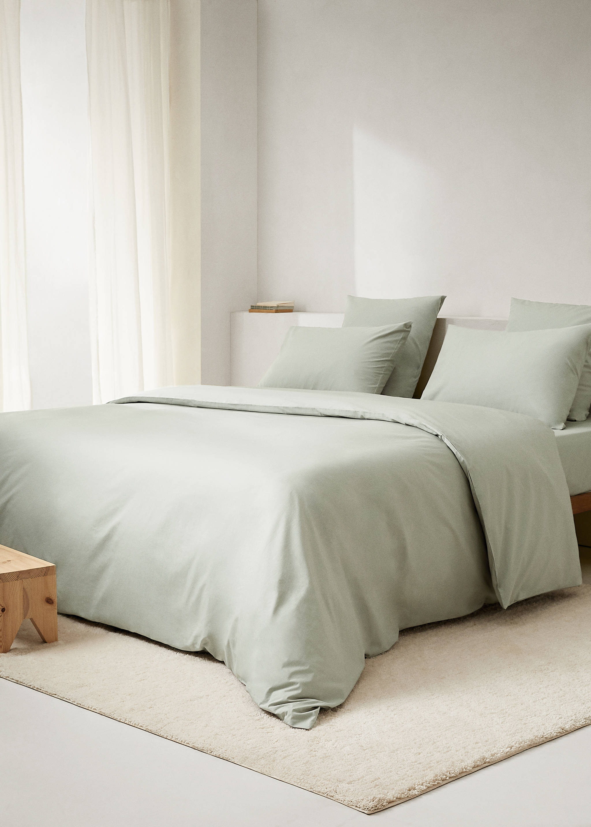 300-thread percale cotton duvet cover 150cm - General plane