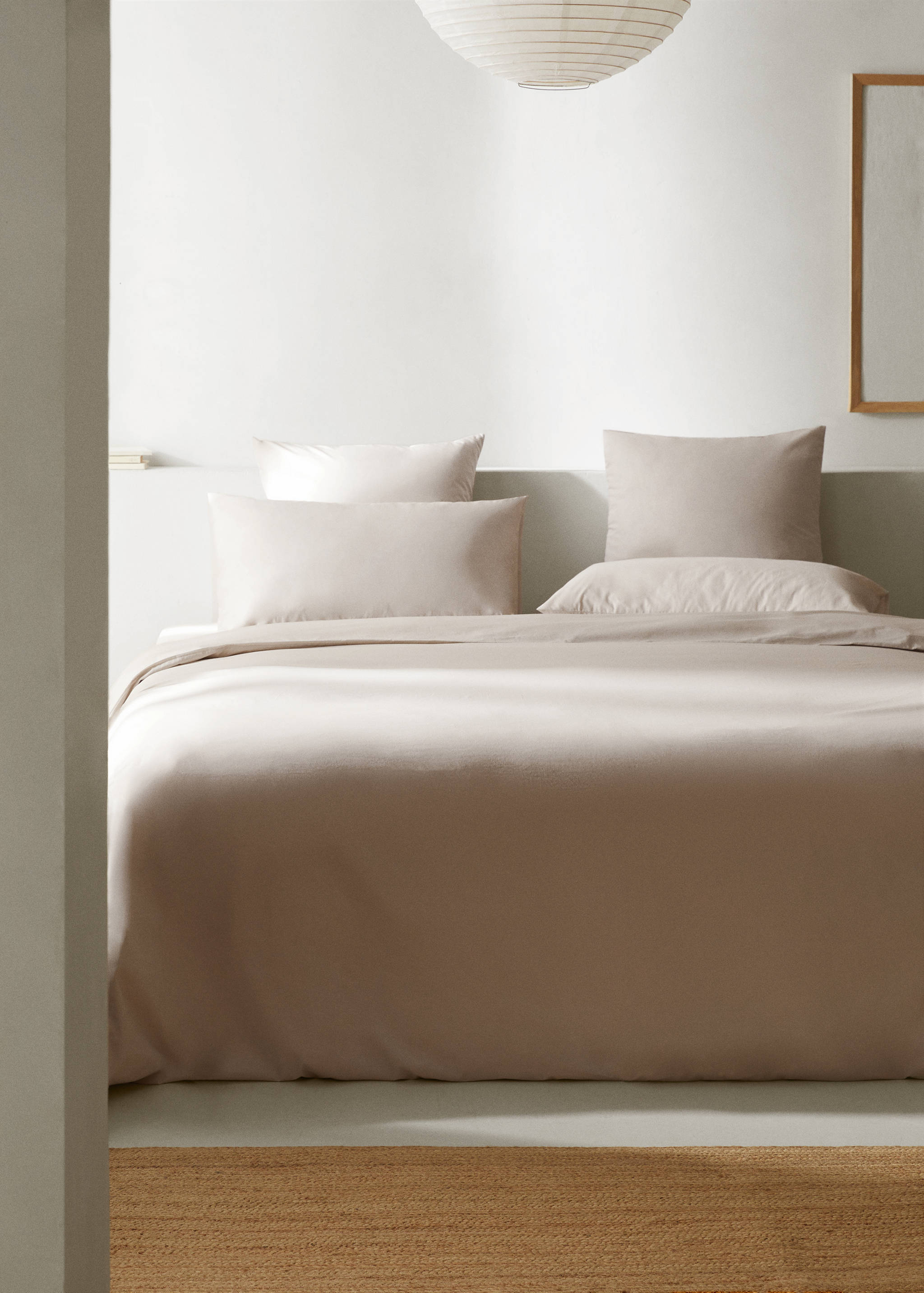 Percale cotton duvet cover (300 threads) superking bed - General plane