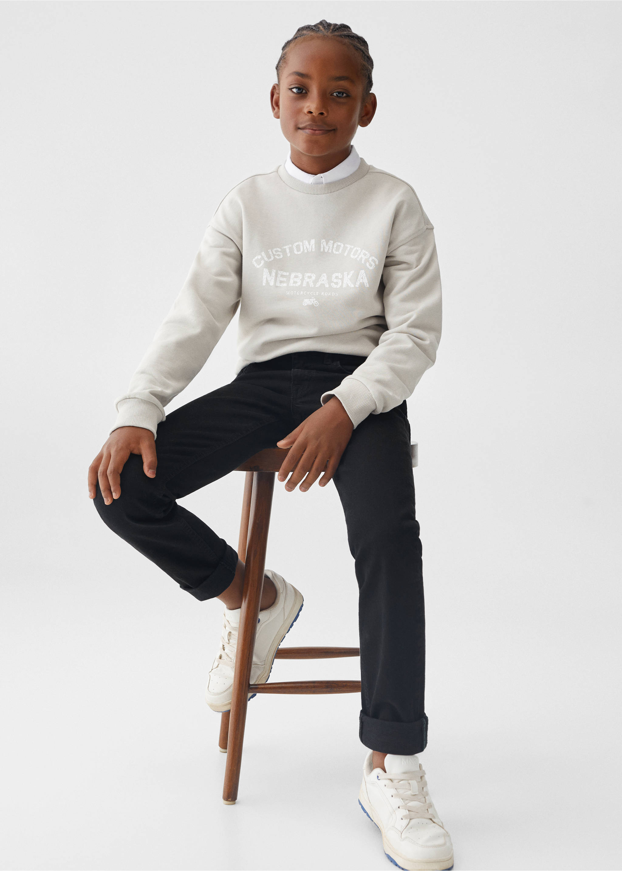 Regular-fit jeans - Details of the article 2, Black denim. Ref: 57002520-00.