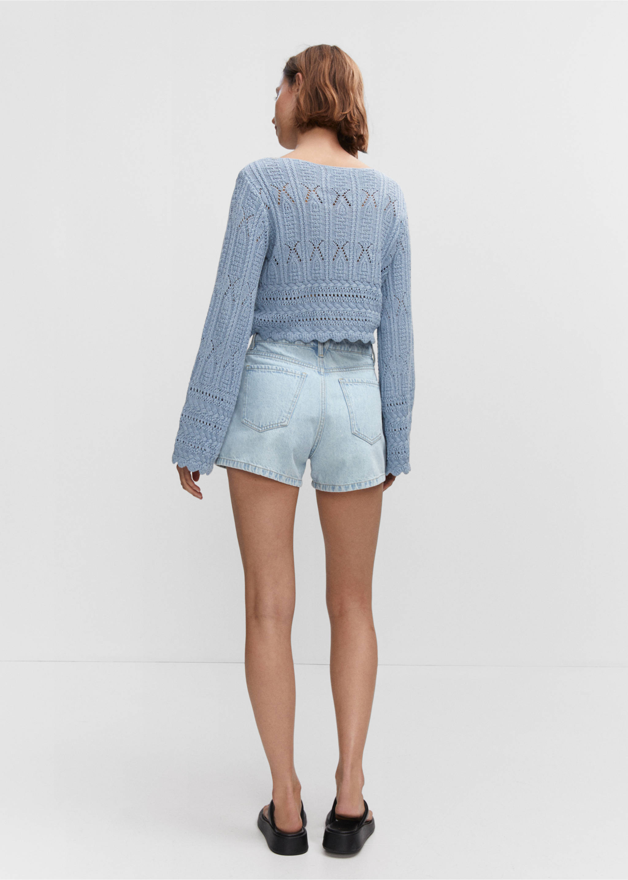 Denim shorts with buttons - Reverse of the article, Light Blue. Ref: 57002879-00.