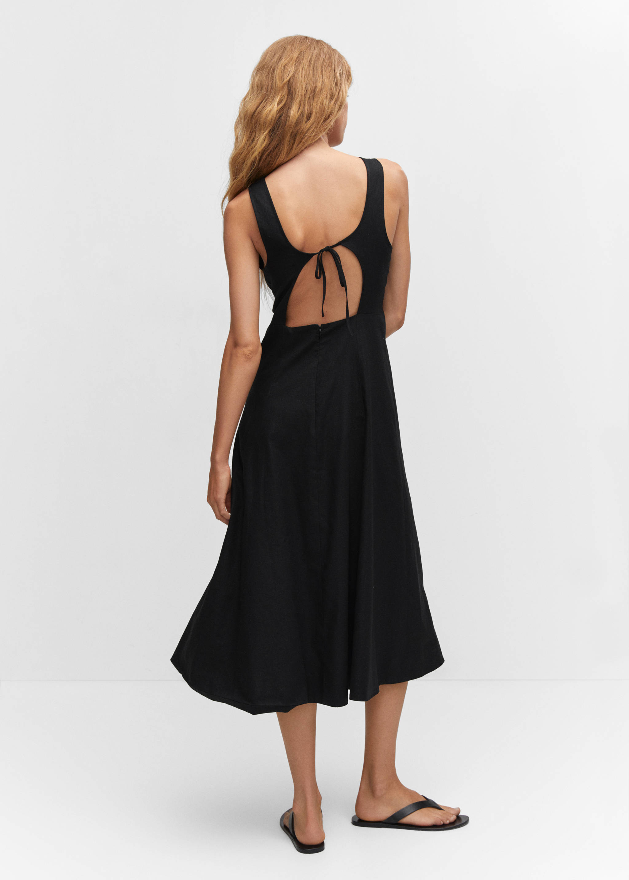 Vestido lino abertura espalda - Reverso del artículo