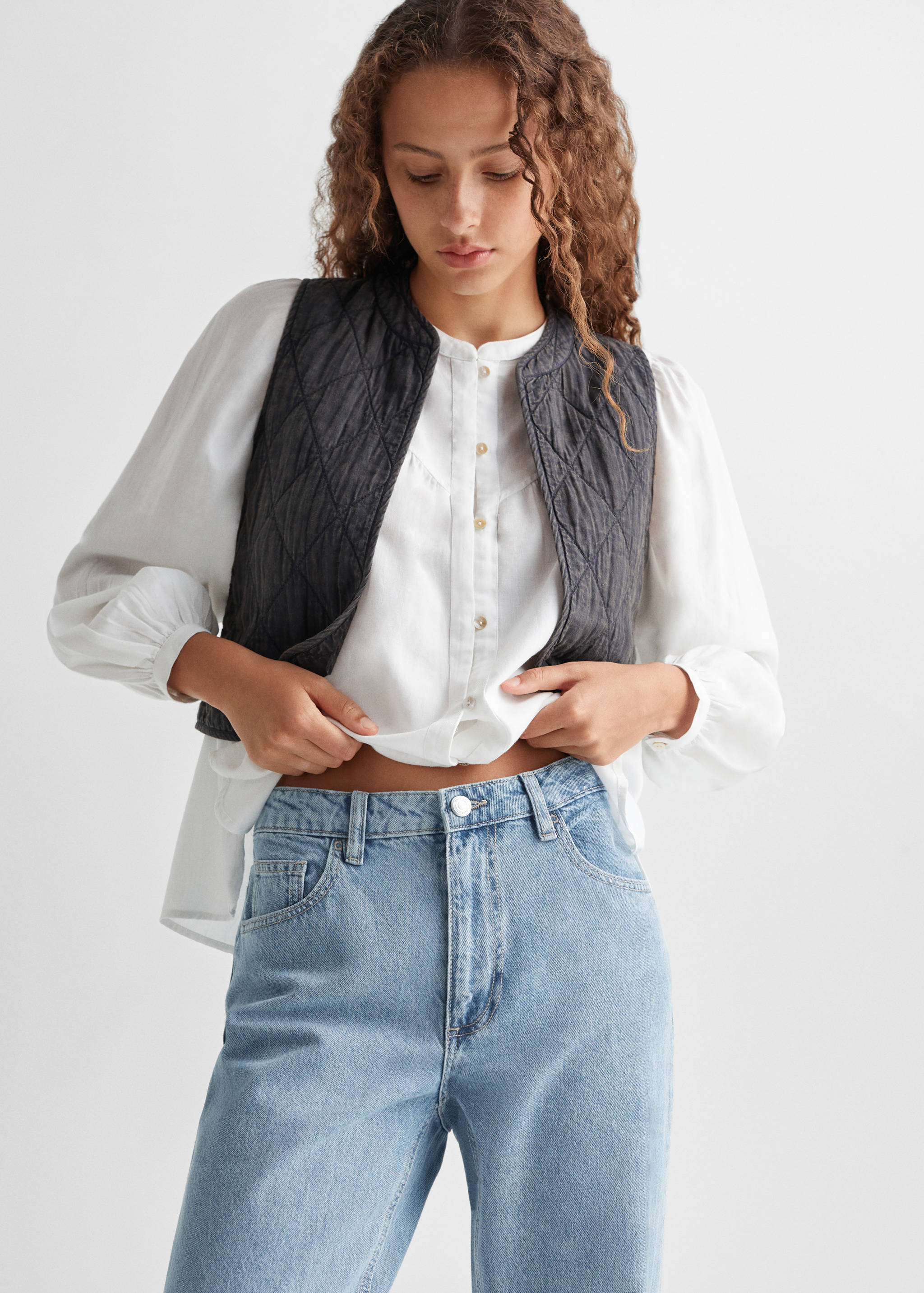 Mom-Fit Jeans aus 100 % Baumwolle - Mittlere Ansicht