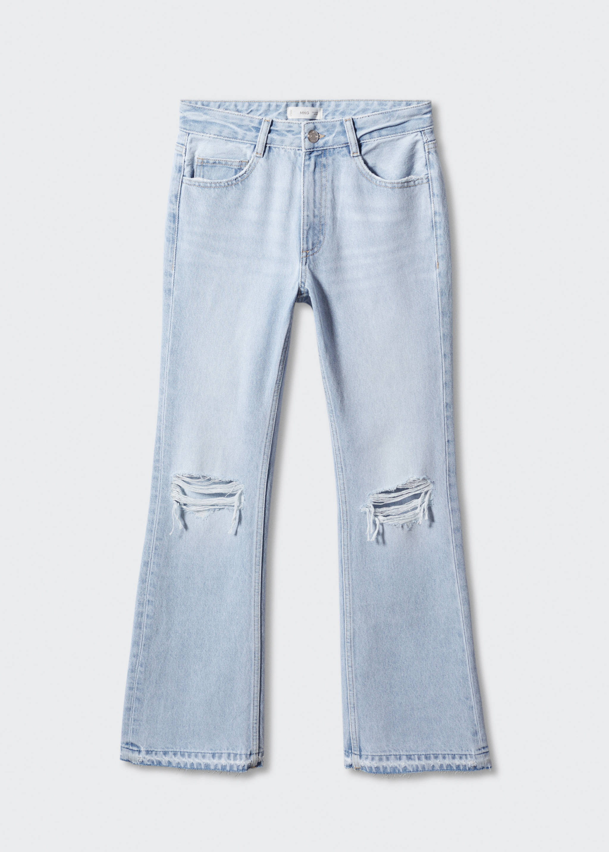 Flared jeans with decorative rips - Article without model