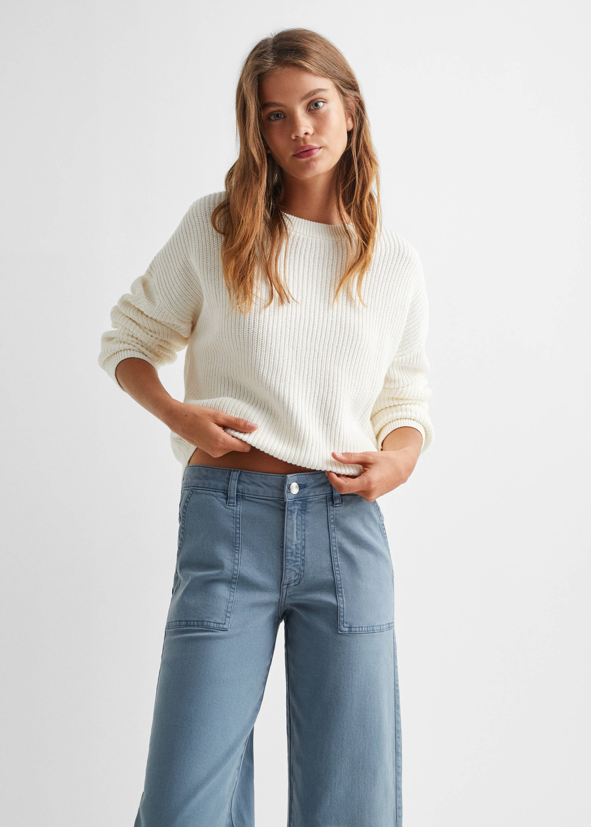 Culotte jeans with pockets - Medium plane