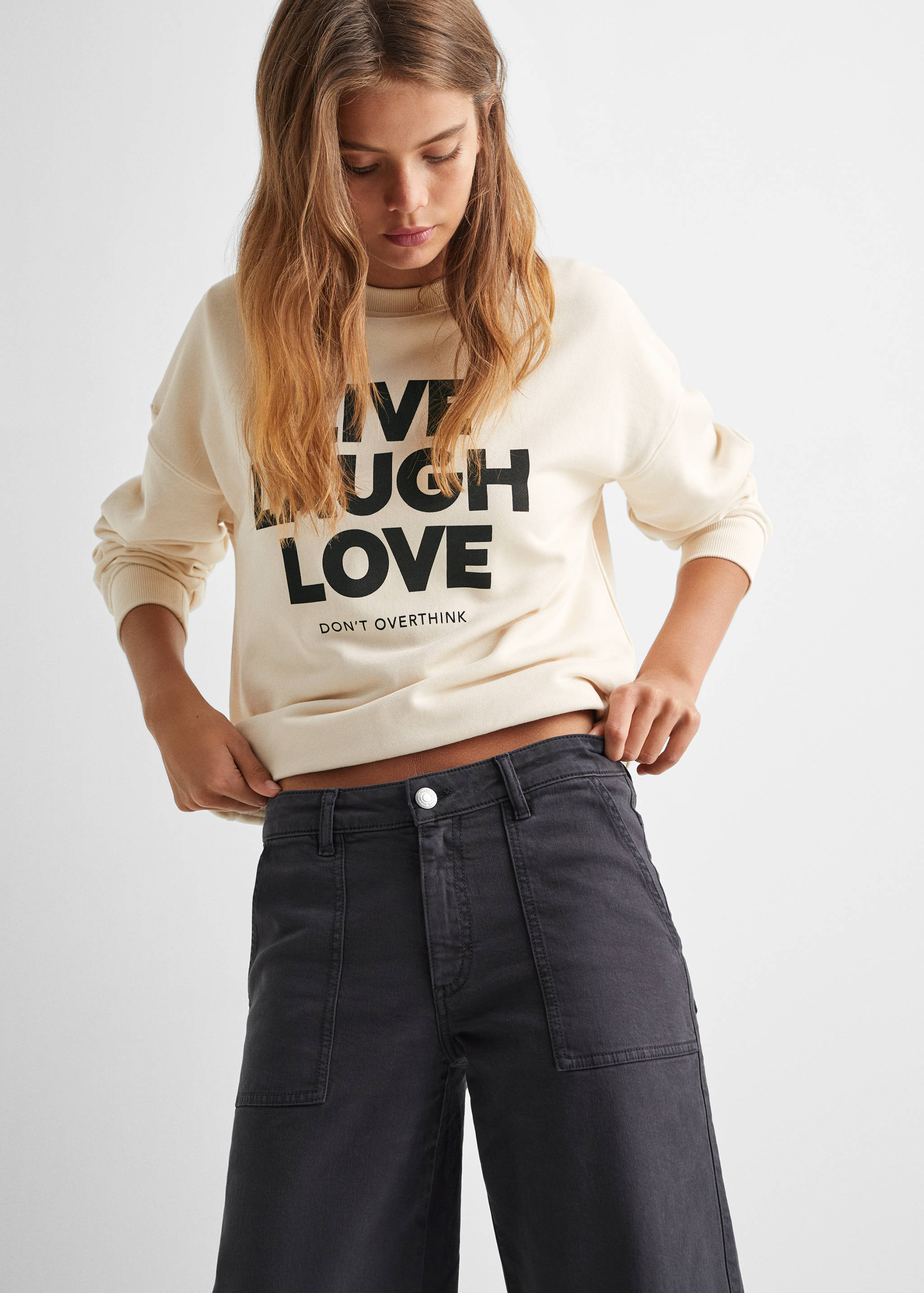 Culotte jeans with pockets - Medium plane