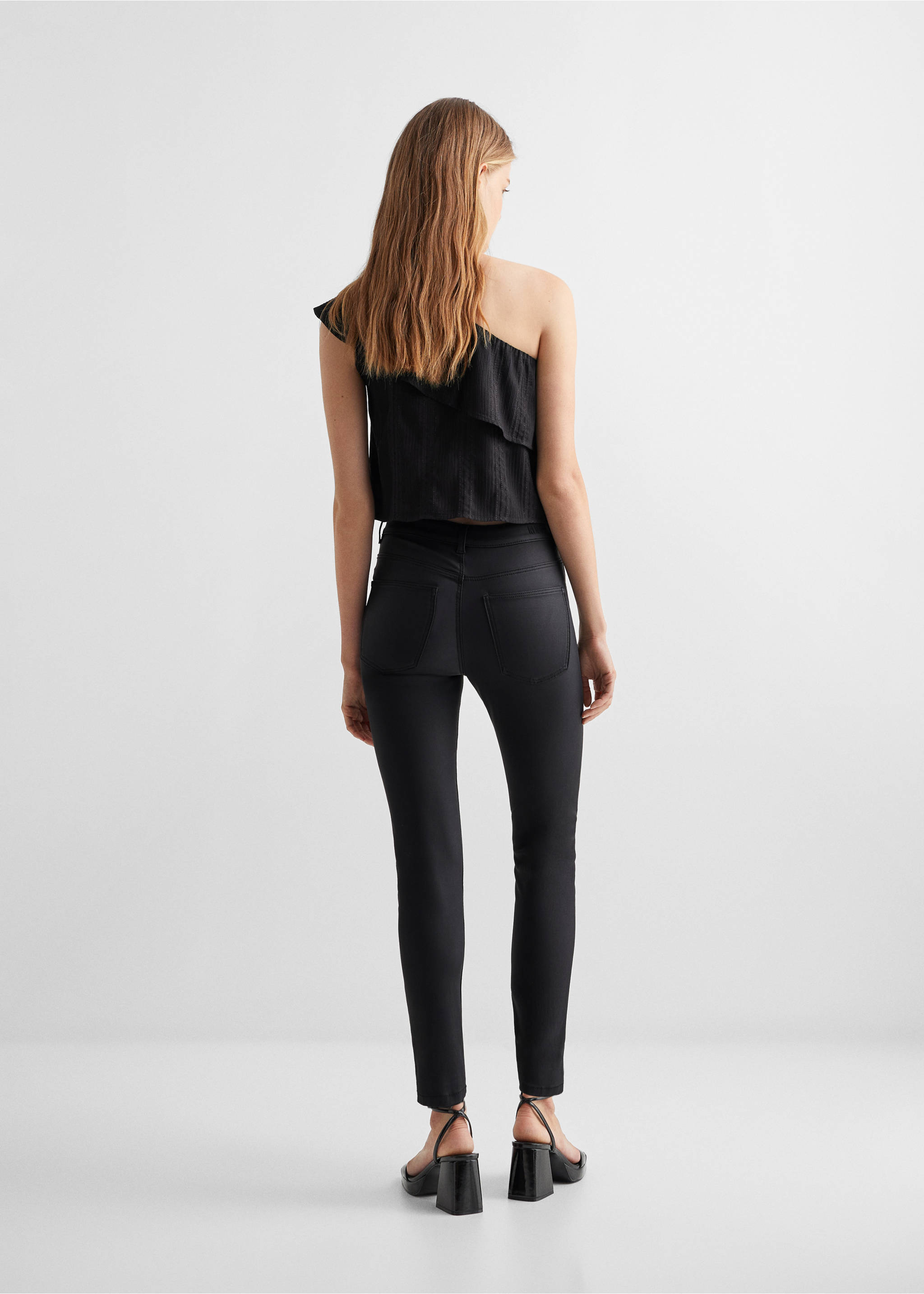 Skinny coated jeans - Reverse of the article, Black. Ref: 57003263-00.