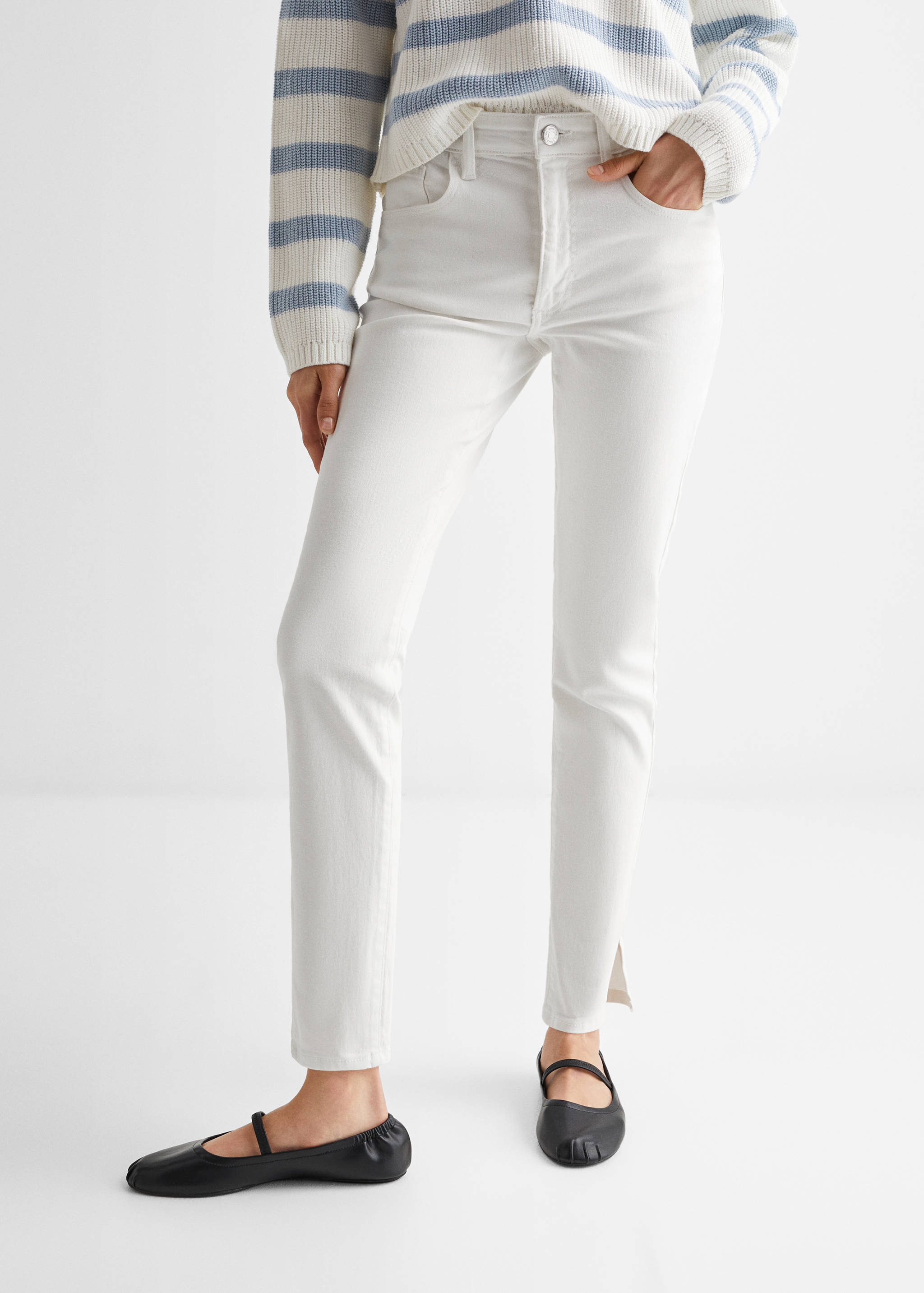 Skinny jeans with slit - Medium plane