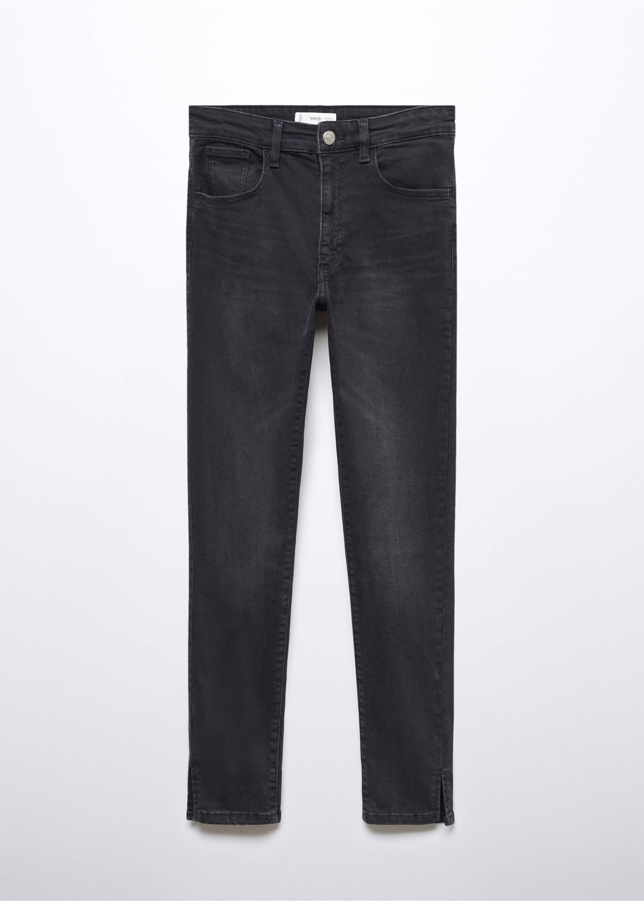 Skinny jeans with slit - Article without model, Black denim. Ref: 57003264-00.