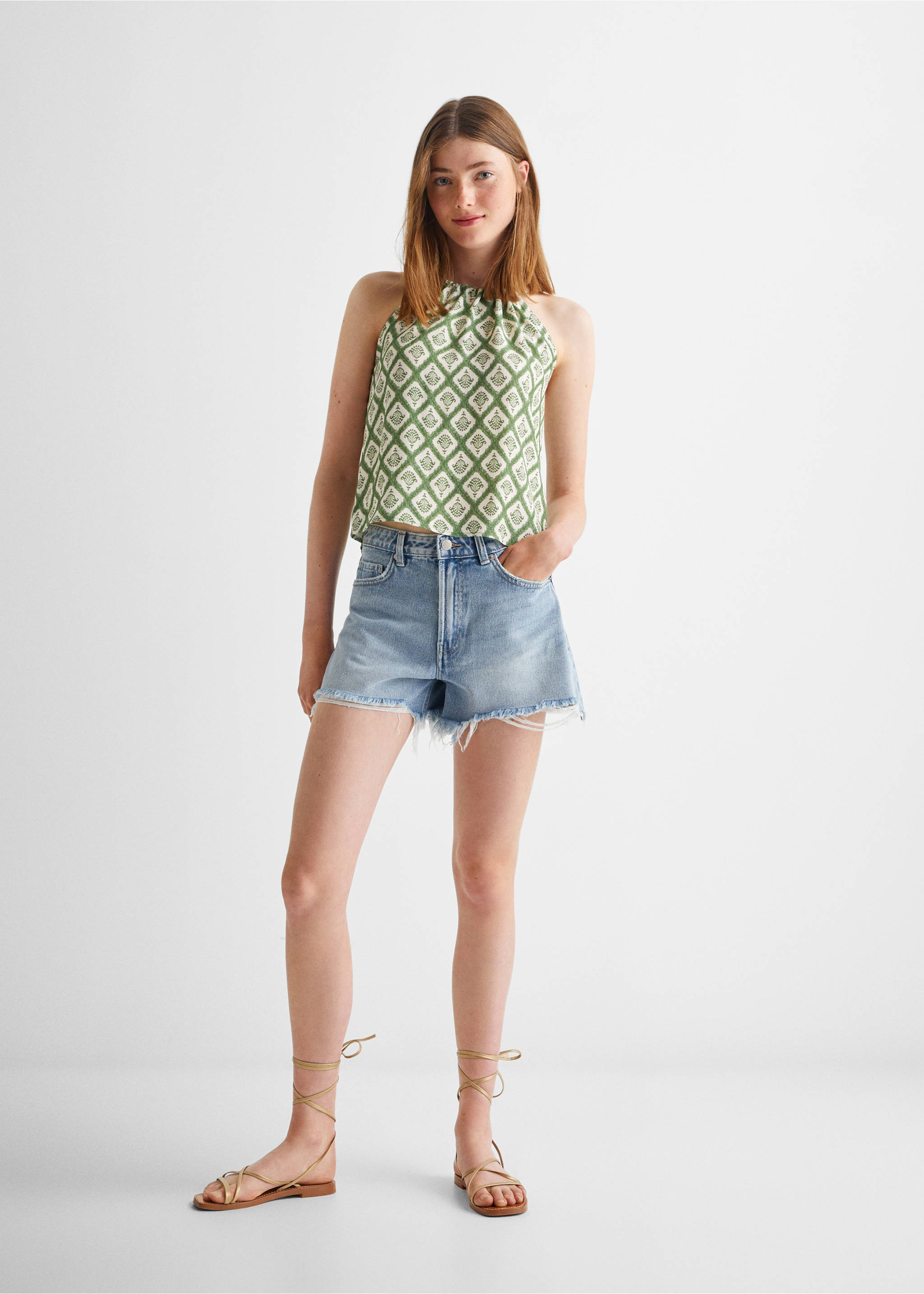 Broken denim shorts - General plane, Medium Blue. Ref: 57003265-00.