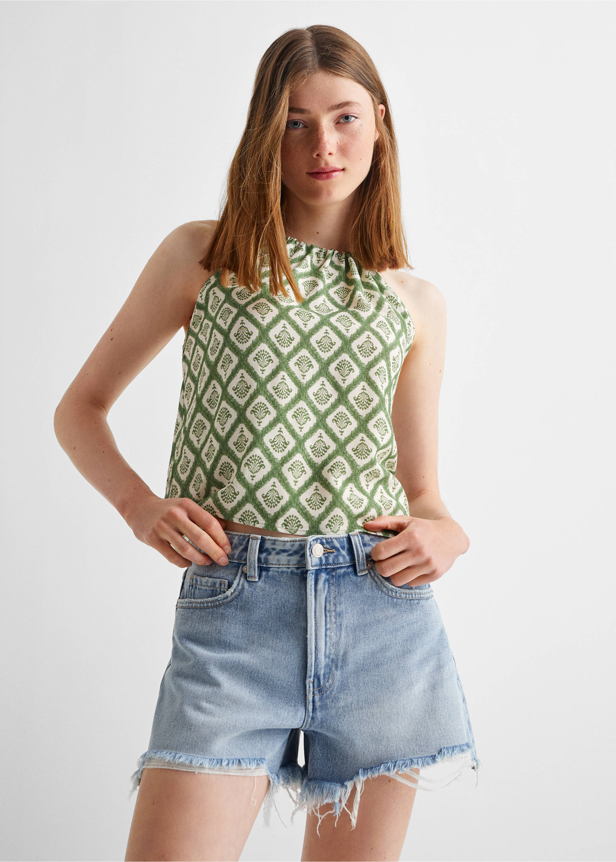 Broken denim shorts - Medium plane, Medium Blue. Ref: 57003265-00.