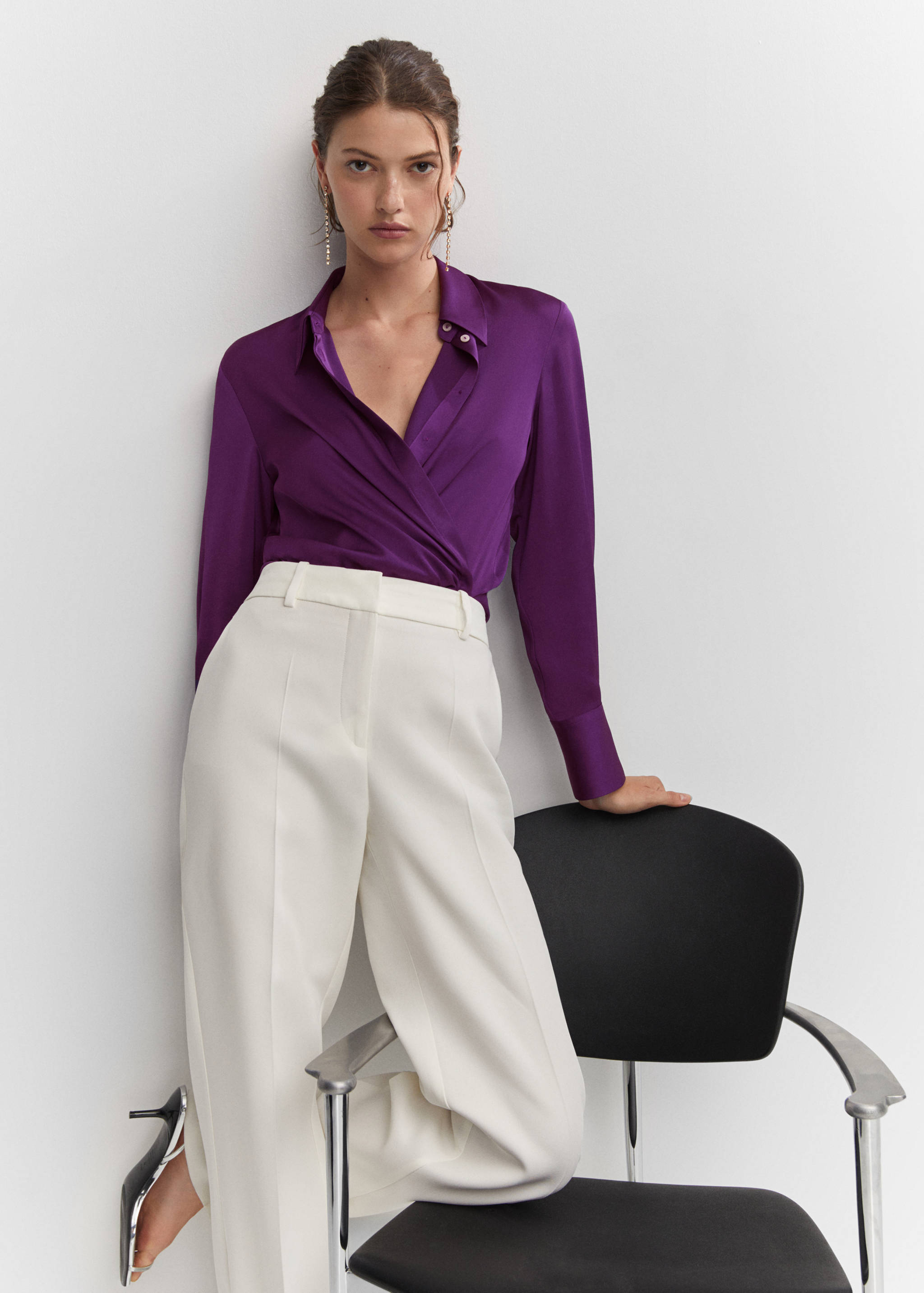 Camisa fluida setinada - Detall de l'article 2