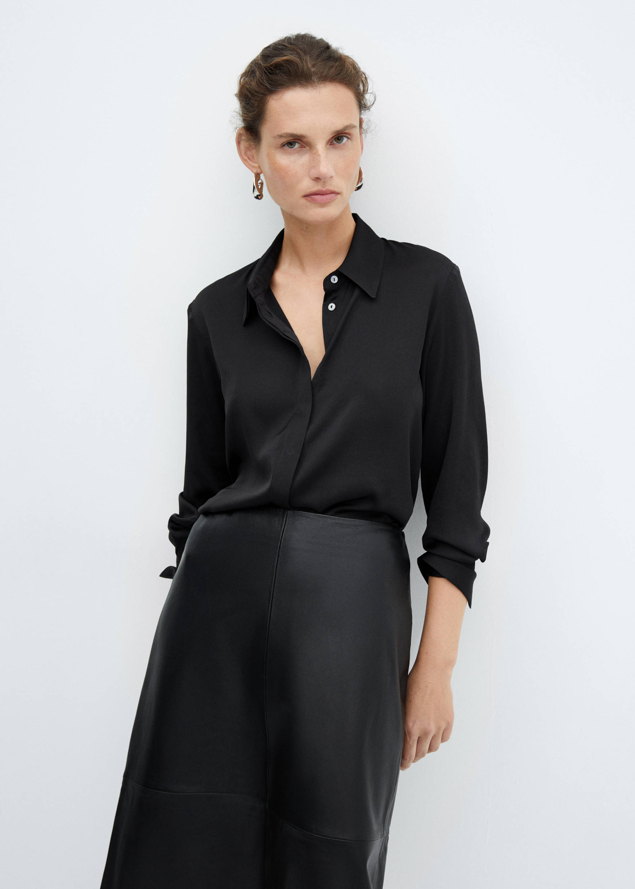 Camisa fluida setinada - Pla mig