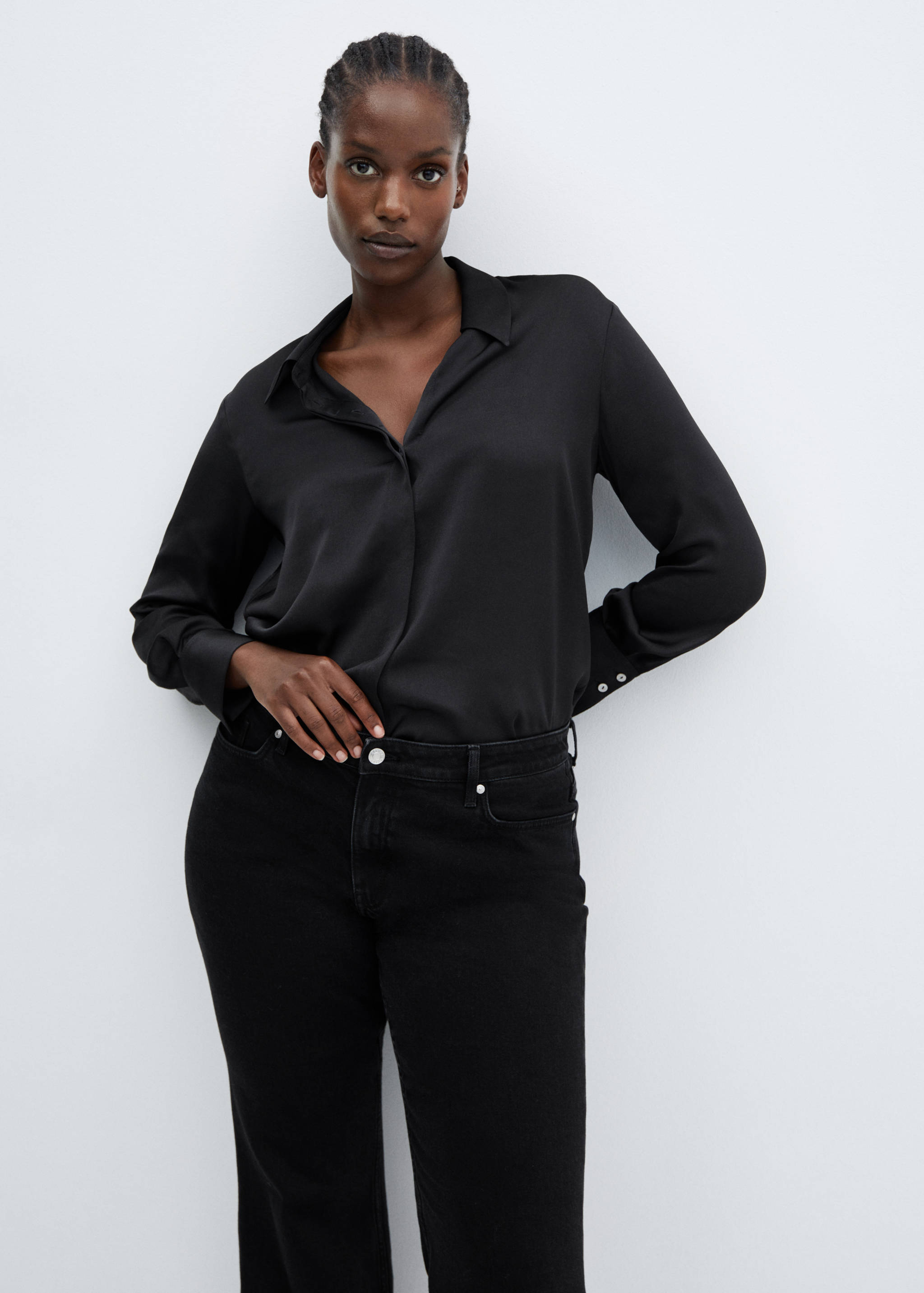 Camisa fluida setinada - Detall de l'article 5