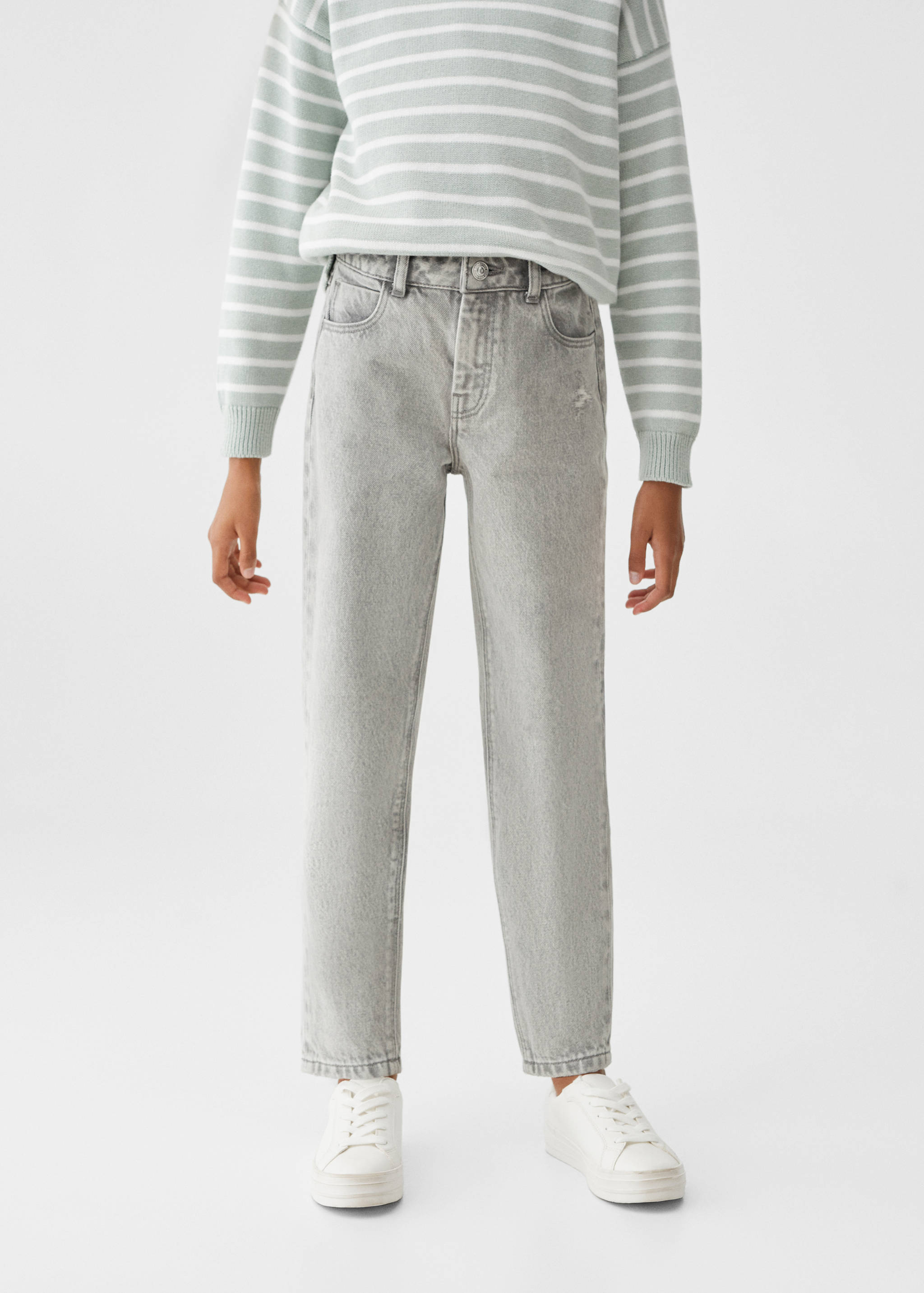 Cotton mom-fit jeans - Medium plane