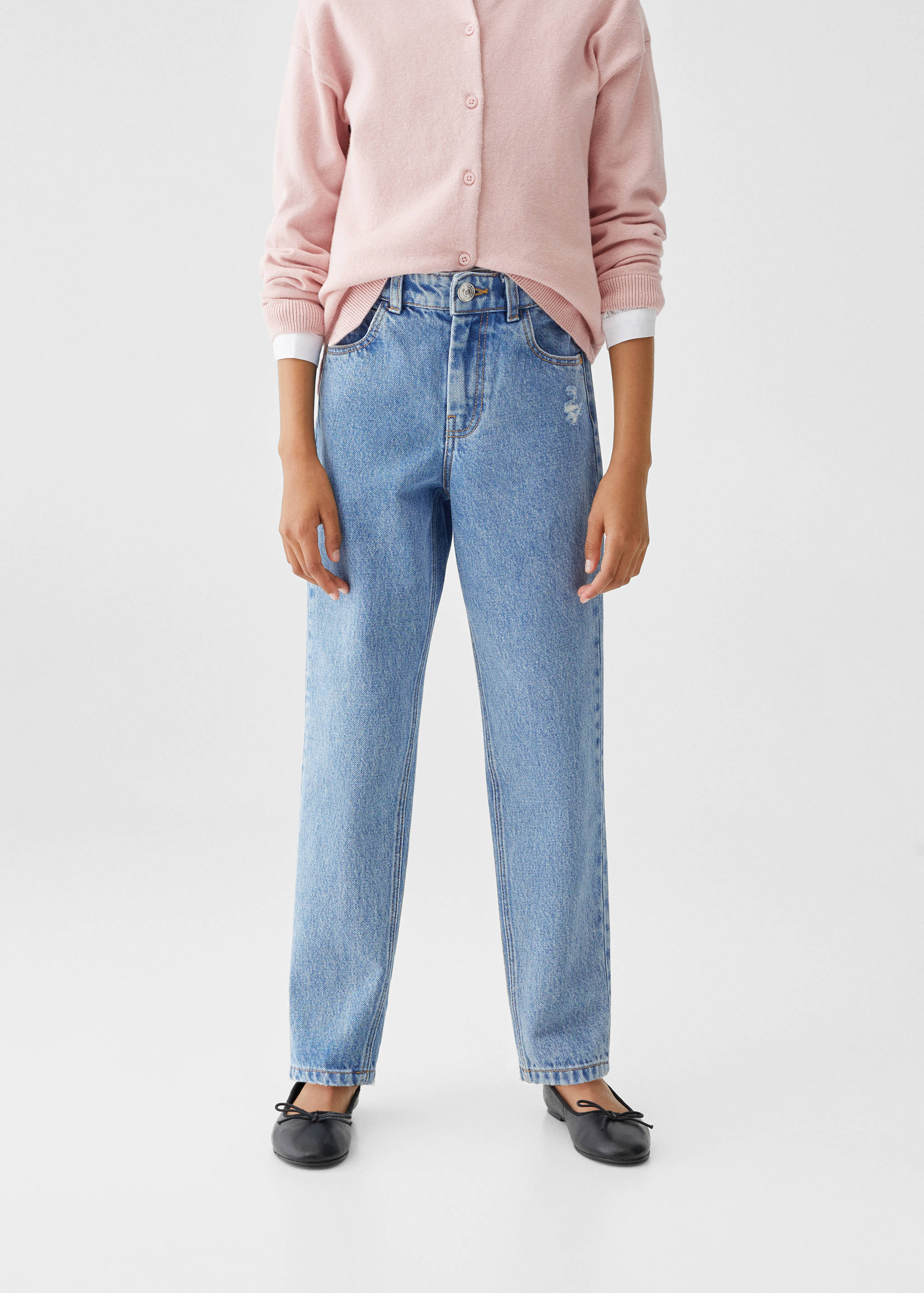 Cotton mom-fit jeans - Medium plane