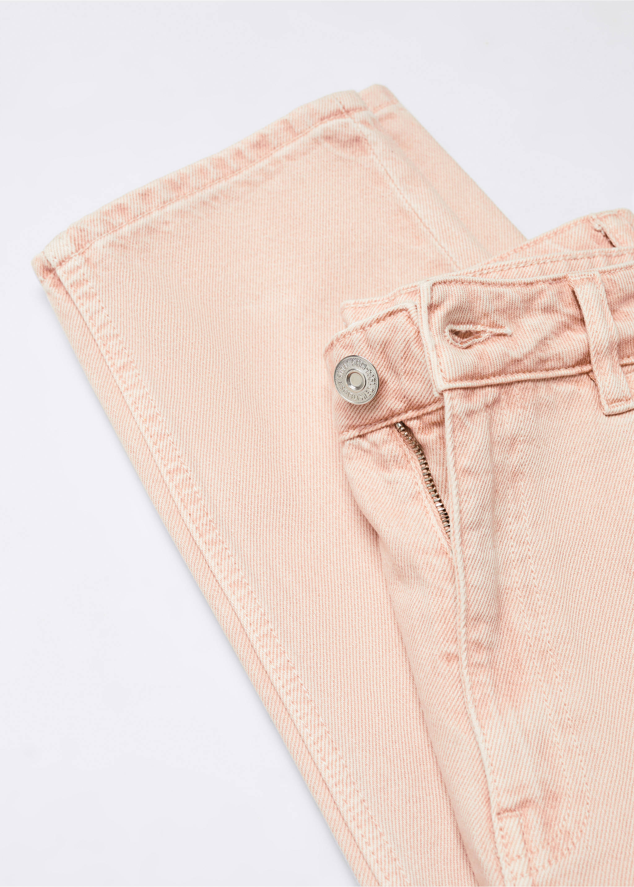 Mom-Jeans mit hohem Bund Mom2000 - Detail des Artikels 8, Pastellrosa. Ref: 57003802-00.