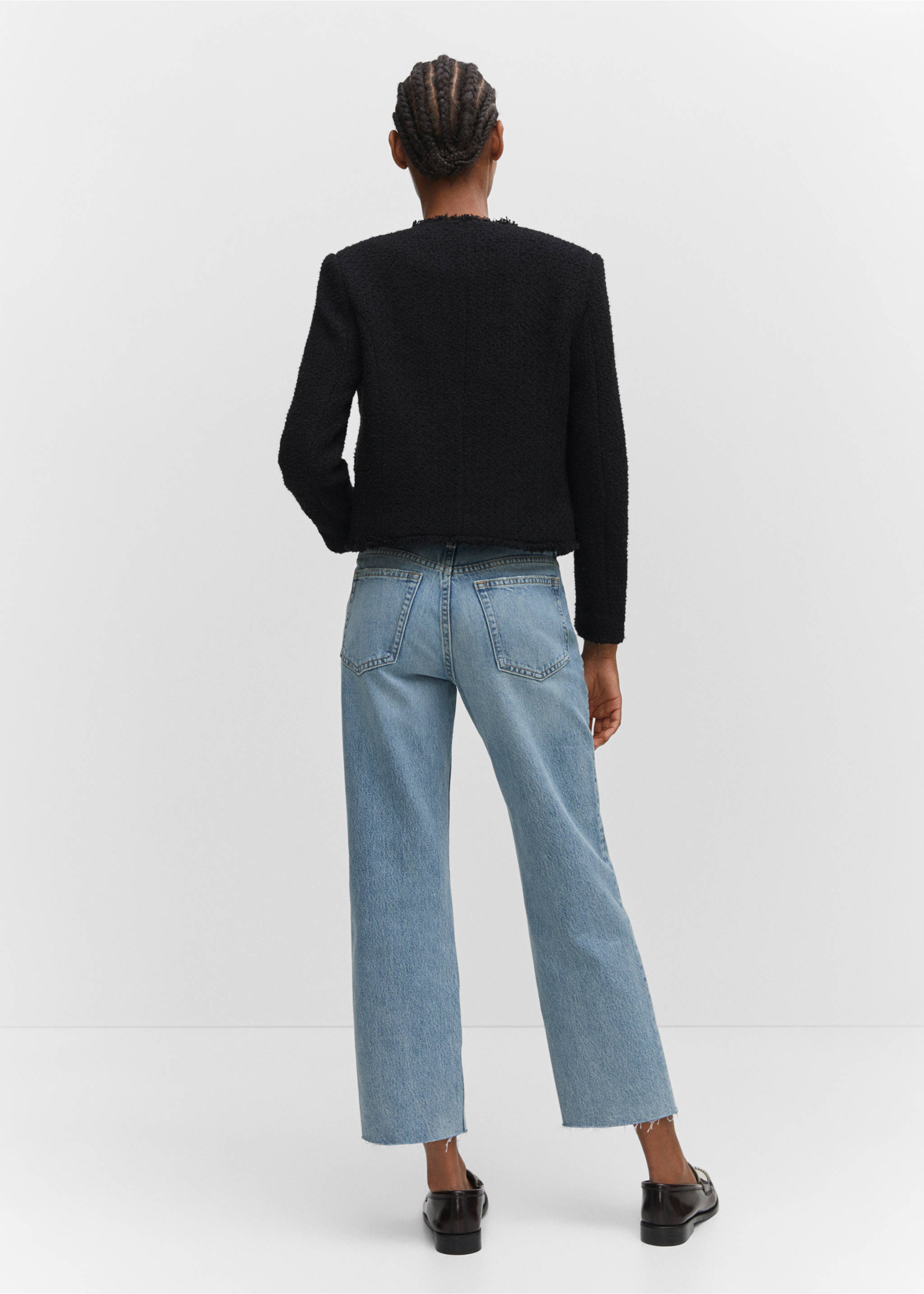 Straight-fit cropped jeans - Reverse of the article, Medium Blue. Ref: 57003807-00.