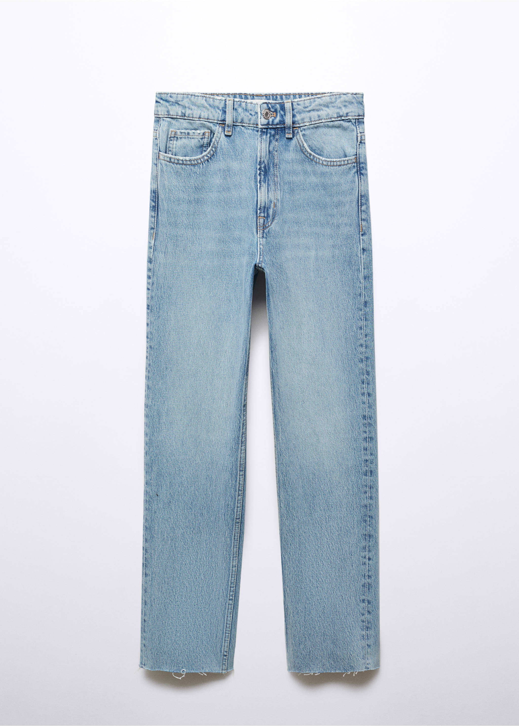 Straight-fit cropped jeans - Article without model, Medium Blue. Ref: 57003807-00.