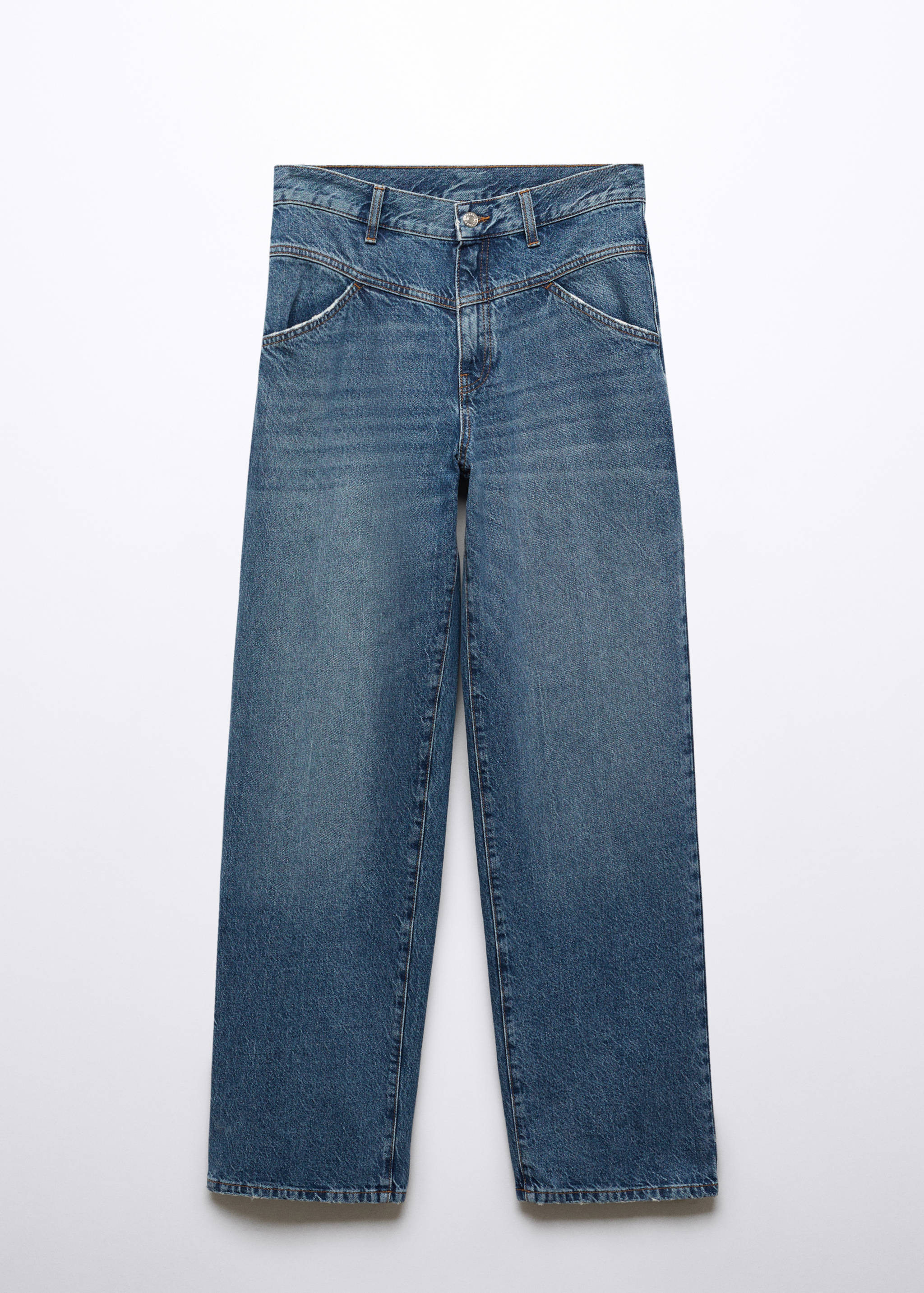 High-waist wide leg jeans with seams - Article without model