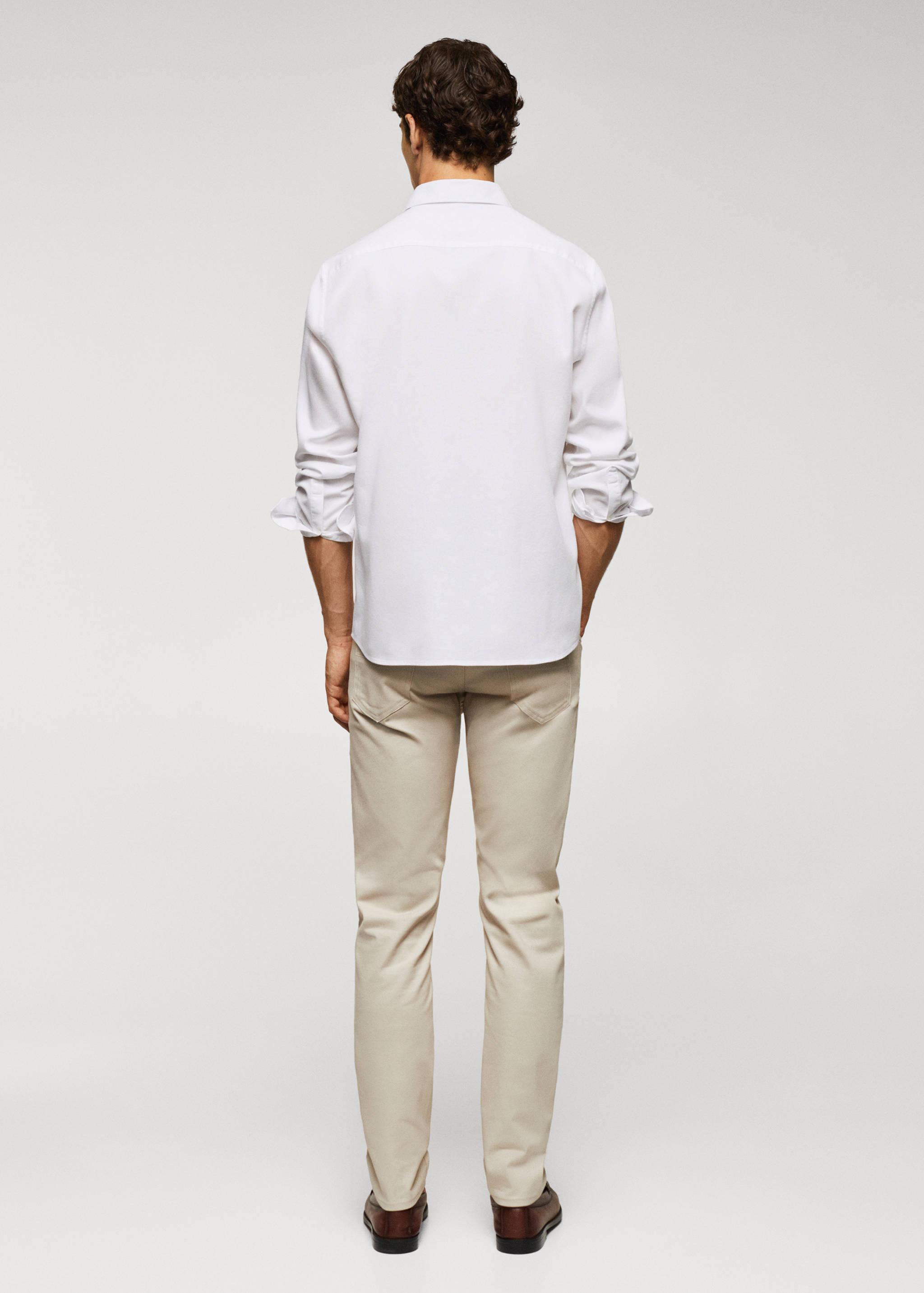 Slim-fit cotton structured shirt - Reverse of the article