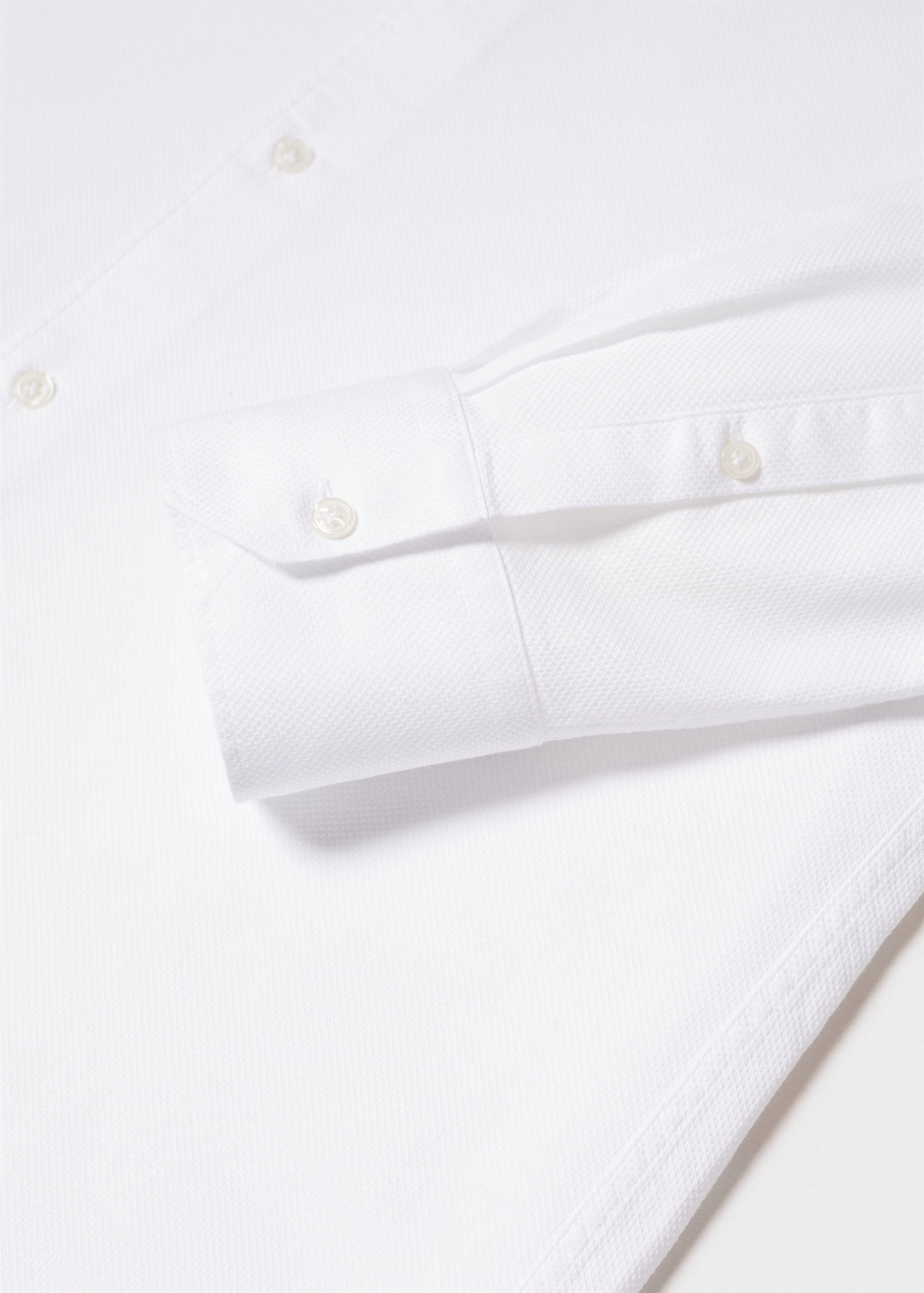 Slim-fit cotton structured shirt - Details of the article 8