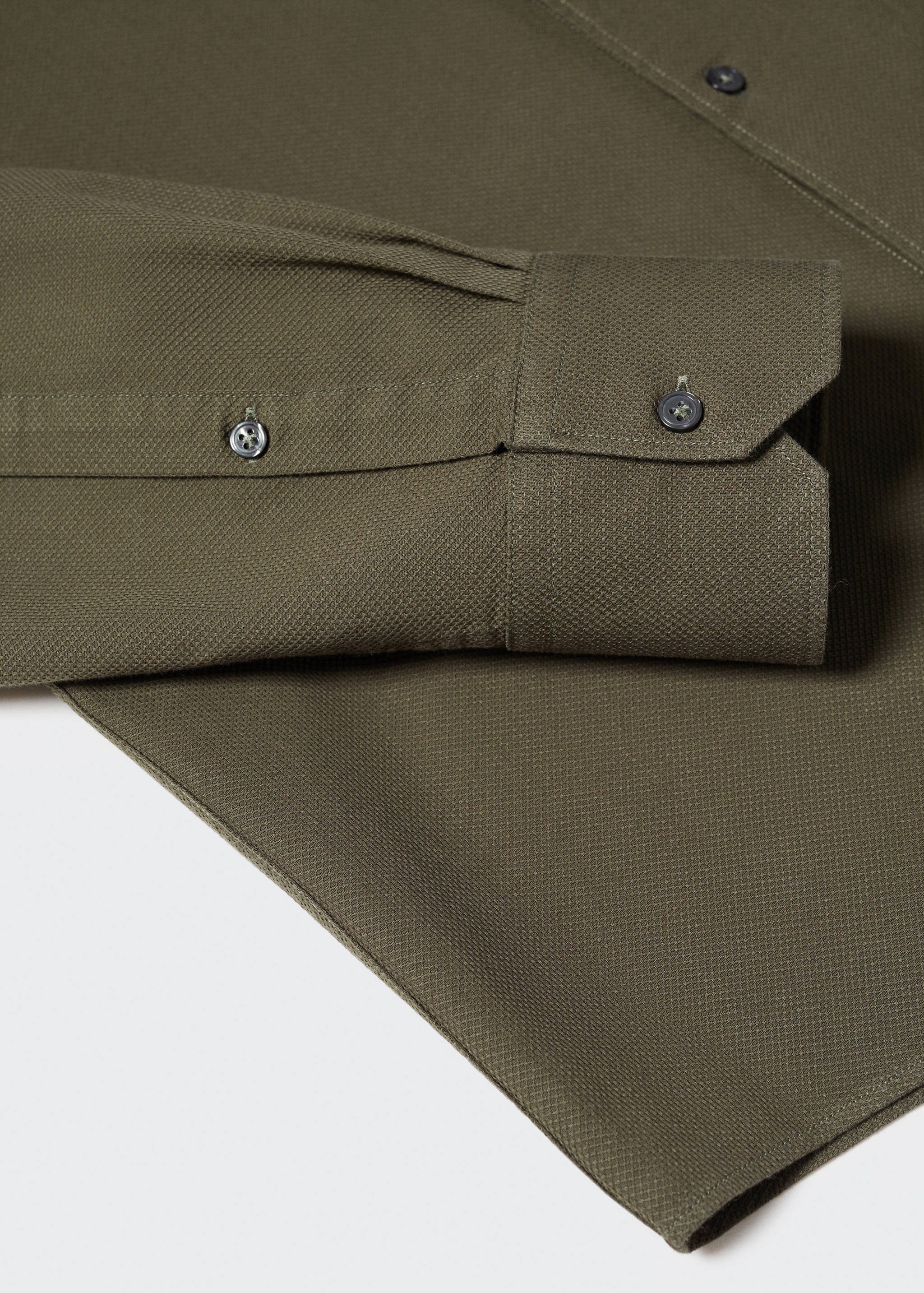 Slim-fit cotton structured shirt - Details of the article 8