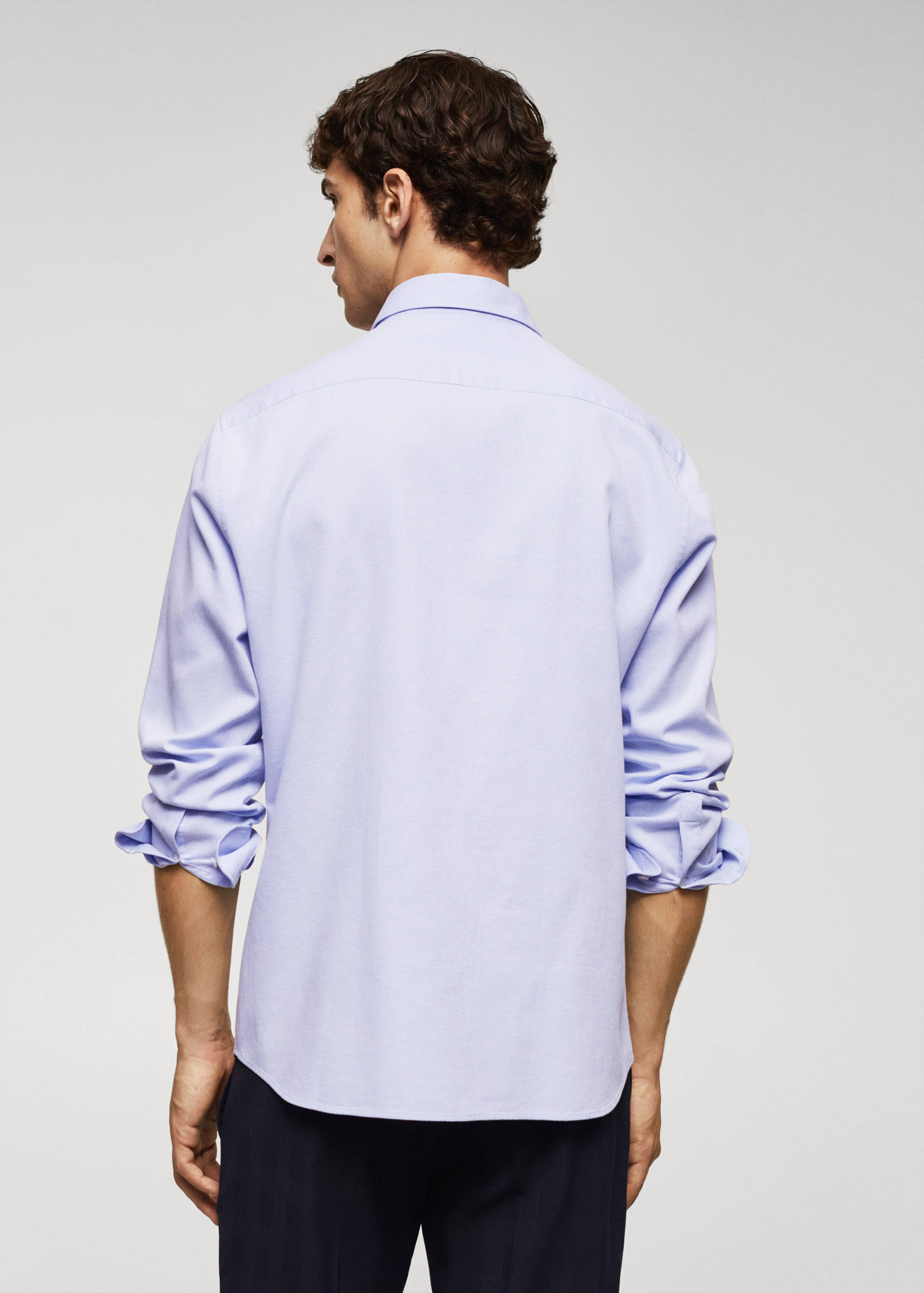 Slim-fit cotton structured shirt - Reverse of the article