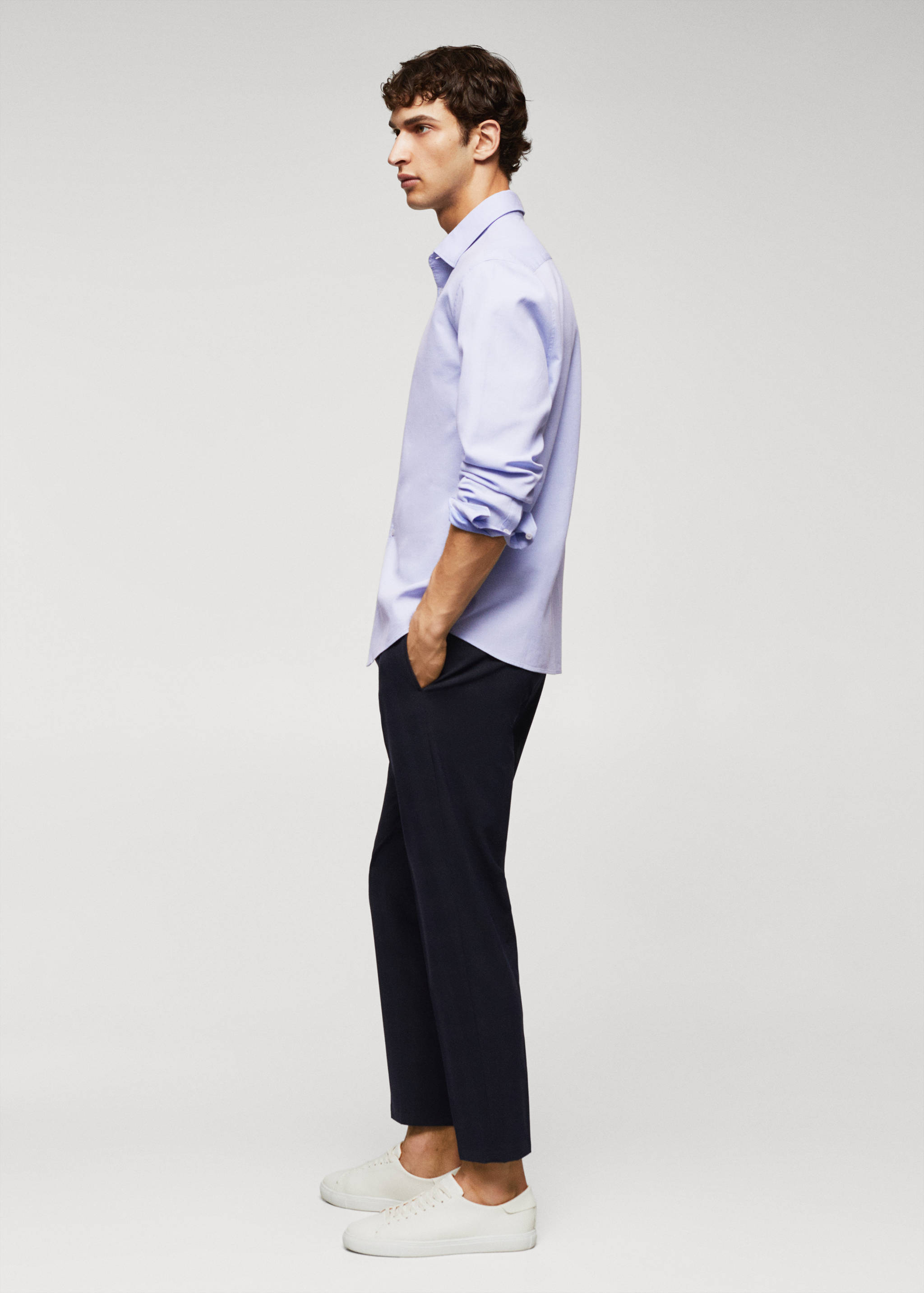Slim-fit cotton structured shirt - Details of the article 2