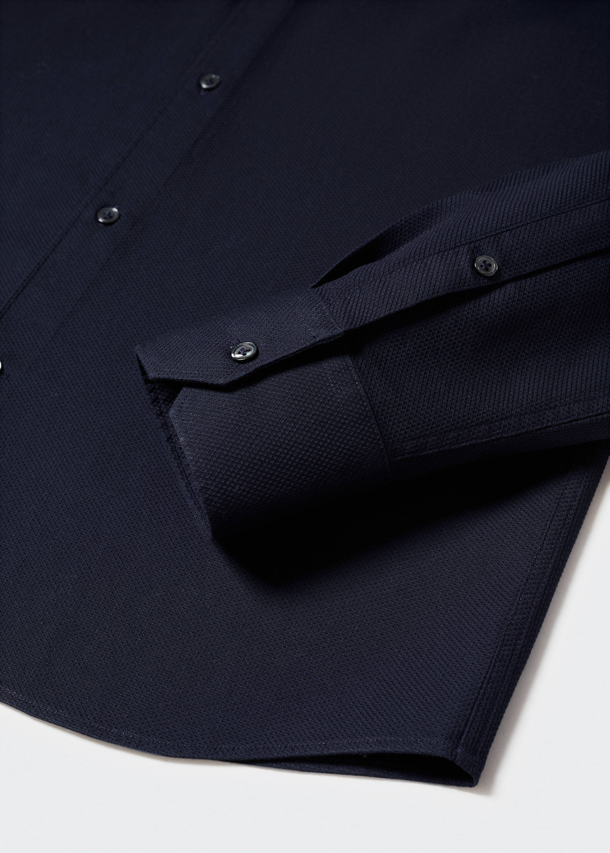 Slim-fit cotton structured shirt - Details of the article 8