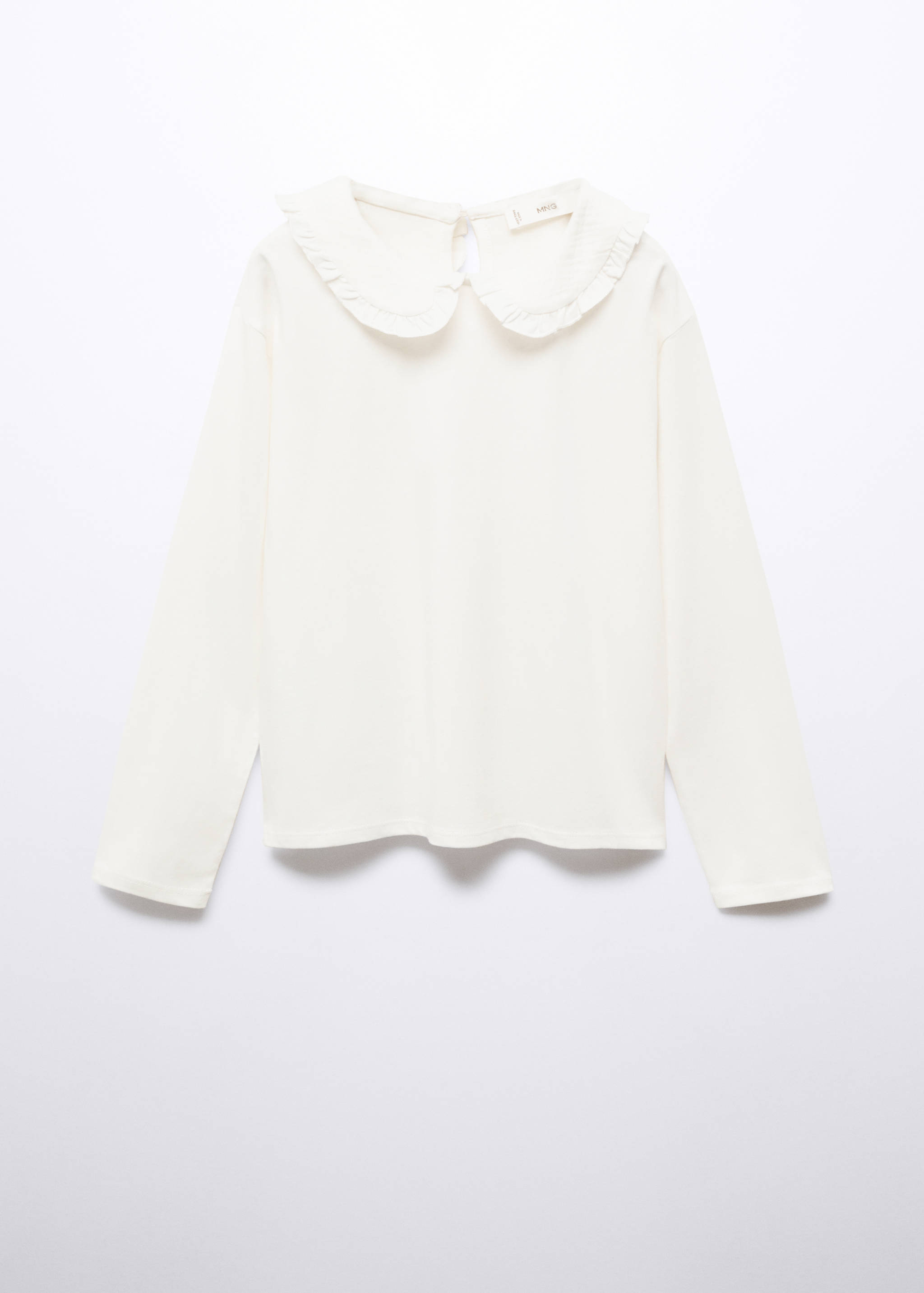 Baumwoll-T-Shirt mit Babydoll-Kragen - Artikel ohne Model