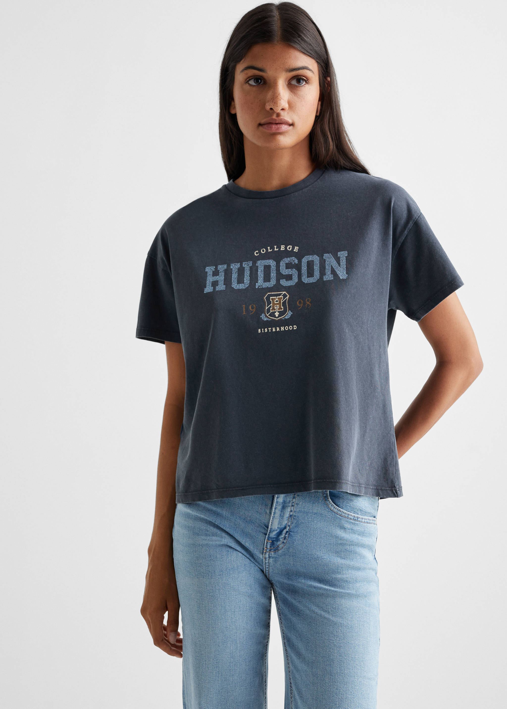 Majica od mješavine pamuka s printom - Prikaz srednjeg dijela