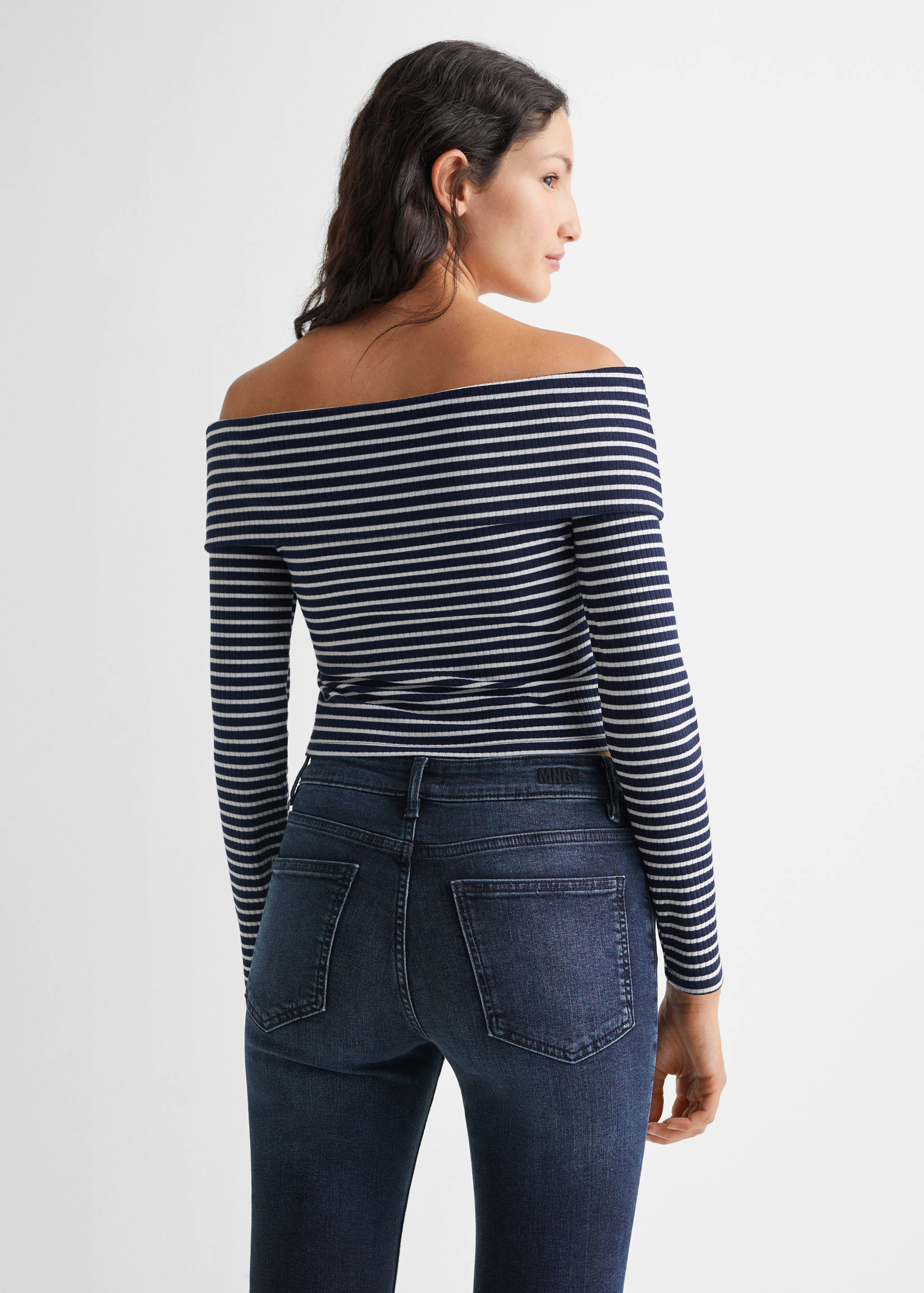T-shirt épaules dénudées rayures - Verso de l’article