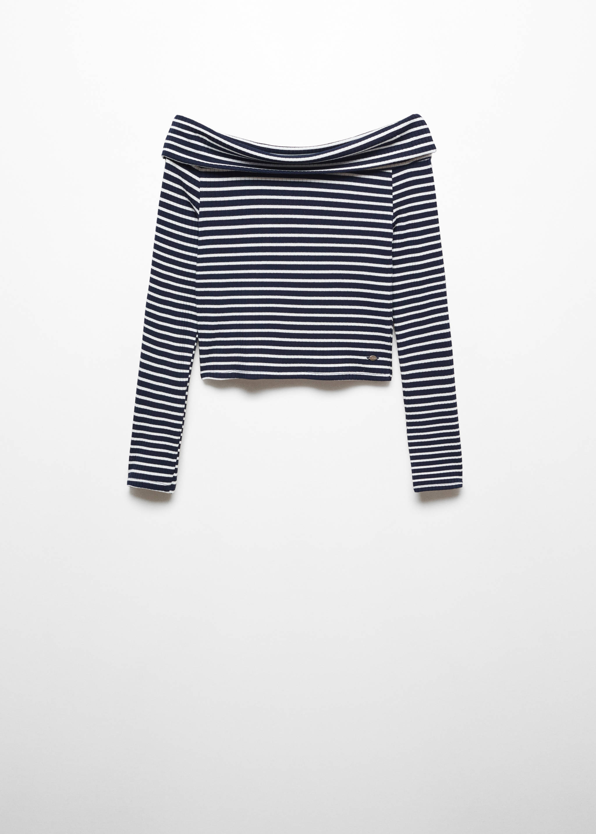 Off-shoulder stipes t-shirt - Article without model