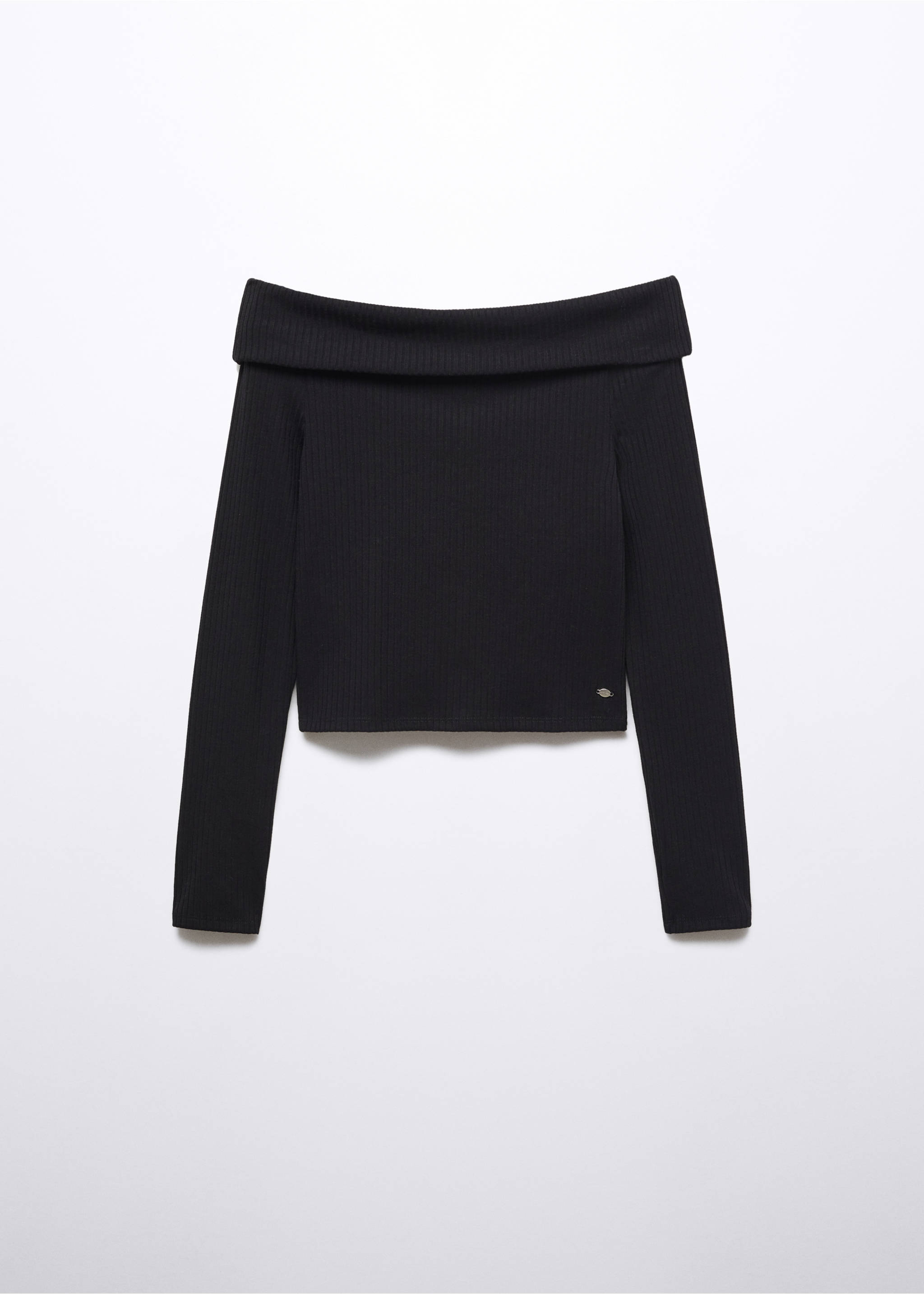 T-shirt épaules dénudées rayures - Article sans modèle, Noir. Ref: 57004031-00.